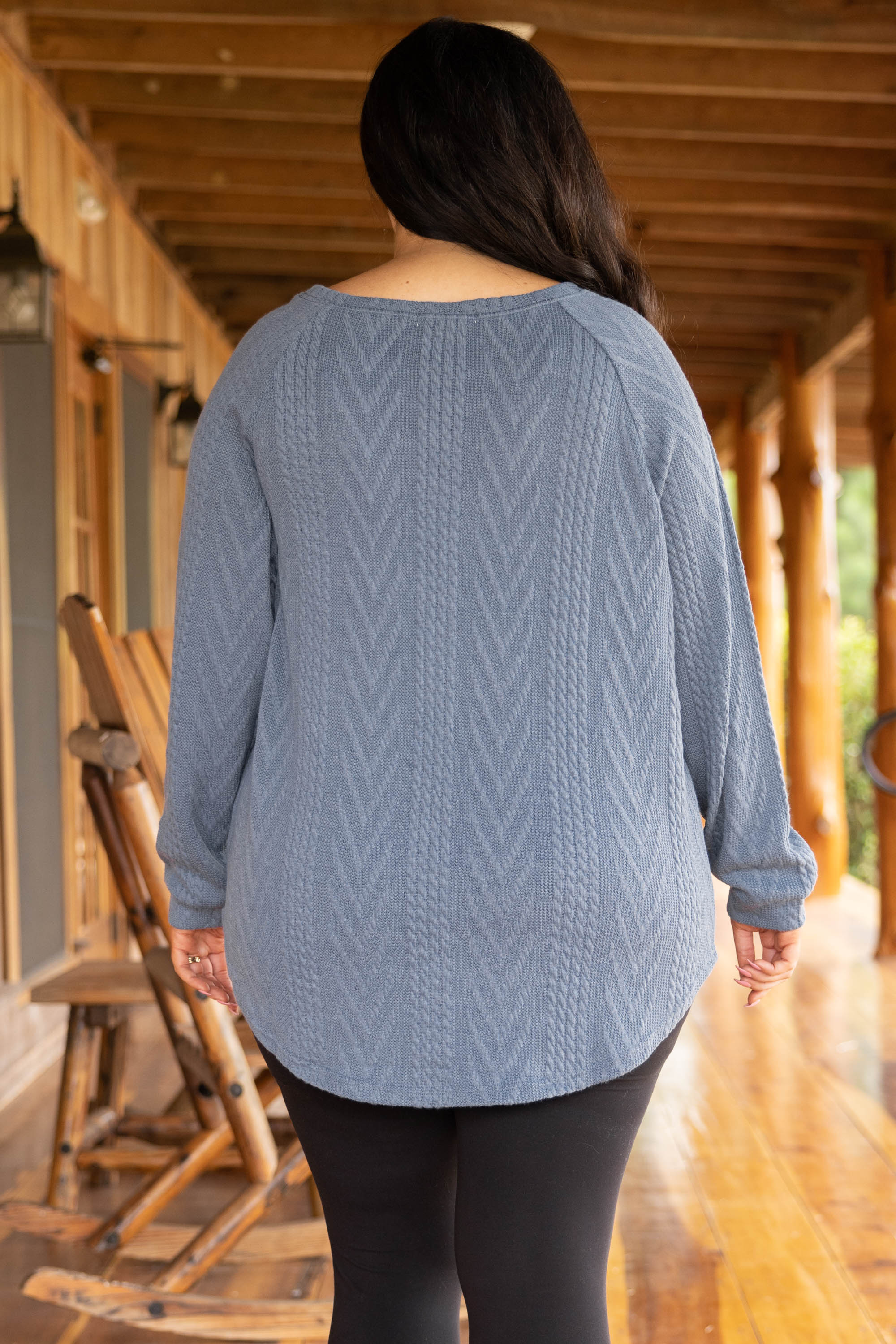 Slouchy Cableknit, Indy Blue - Giverhouse