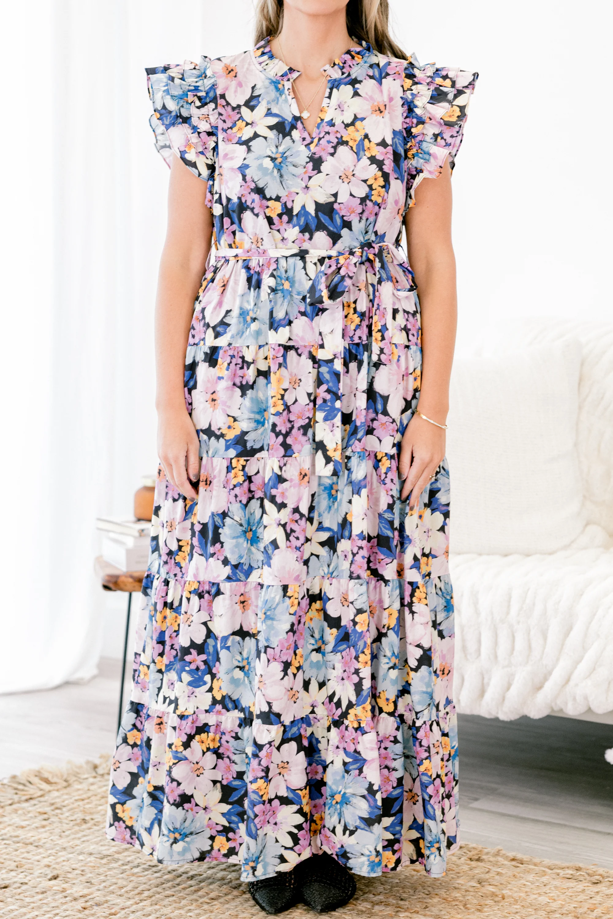 Venetian Garden Dress, Navy - Giverhouse