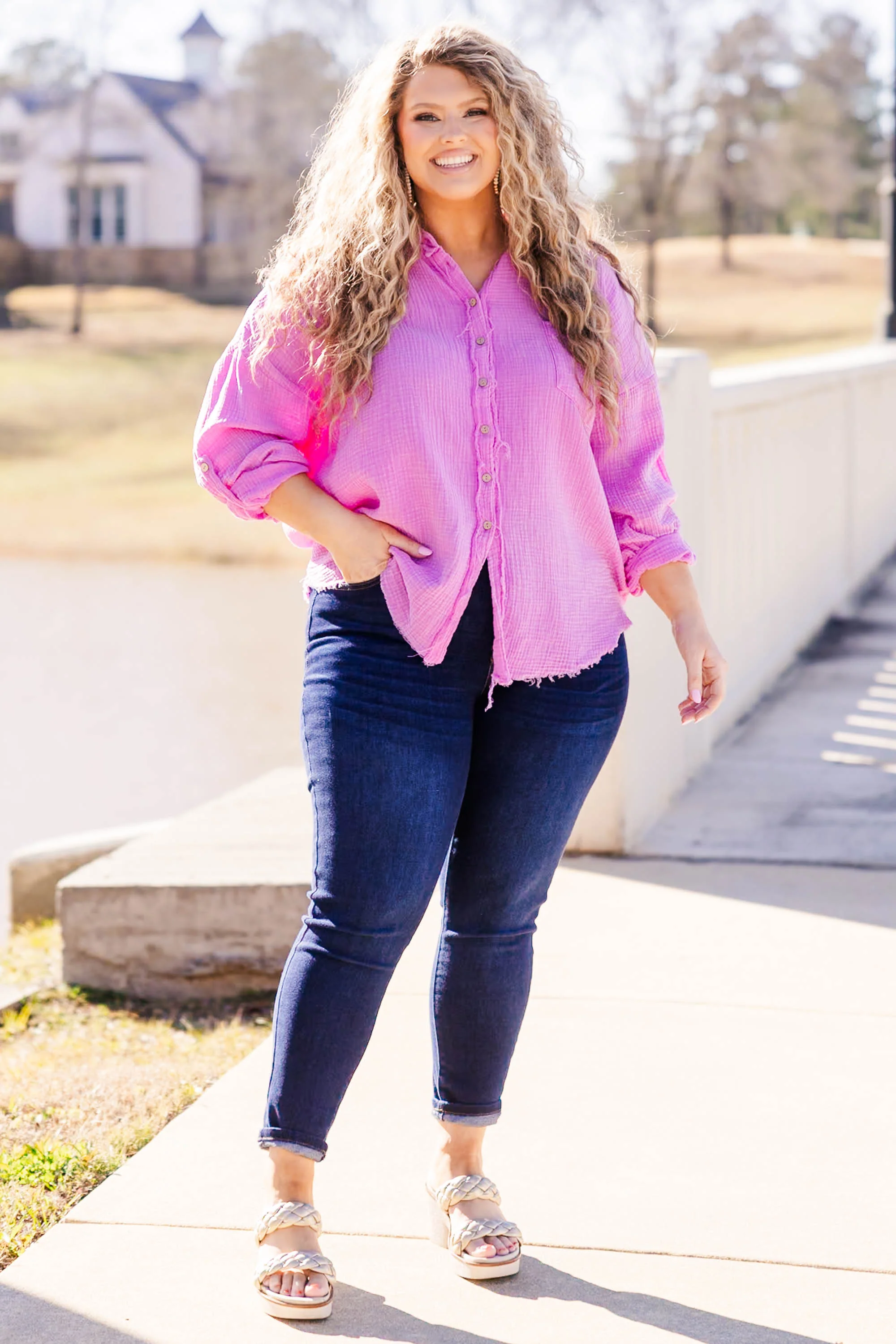 Popular Phrase Top, Bright Mauve - Giverhouse