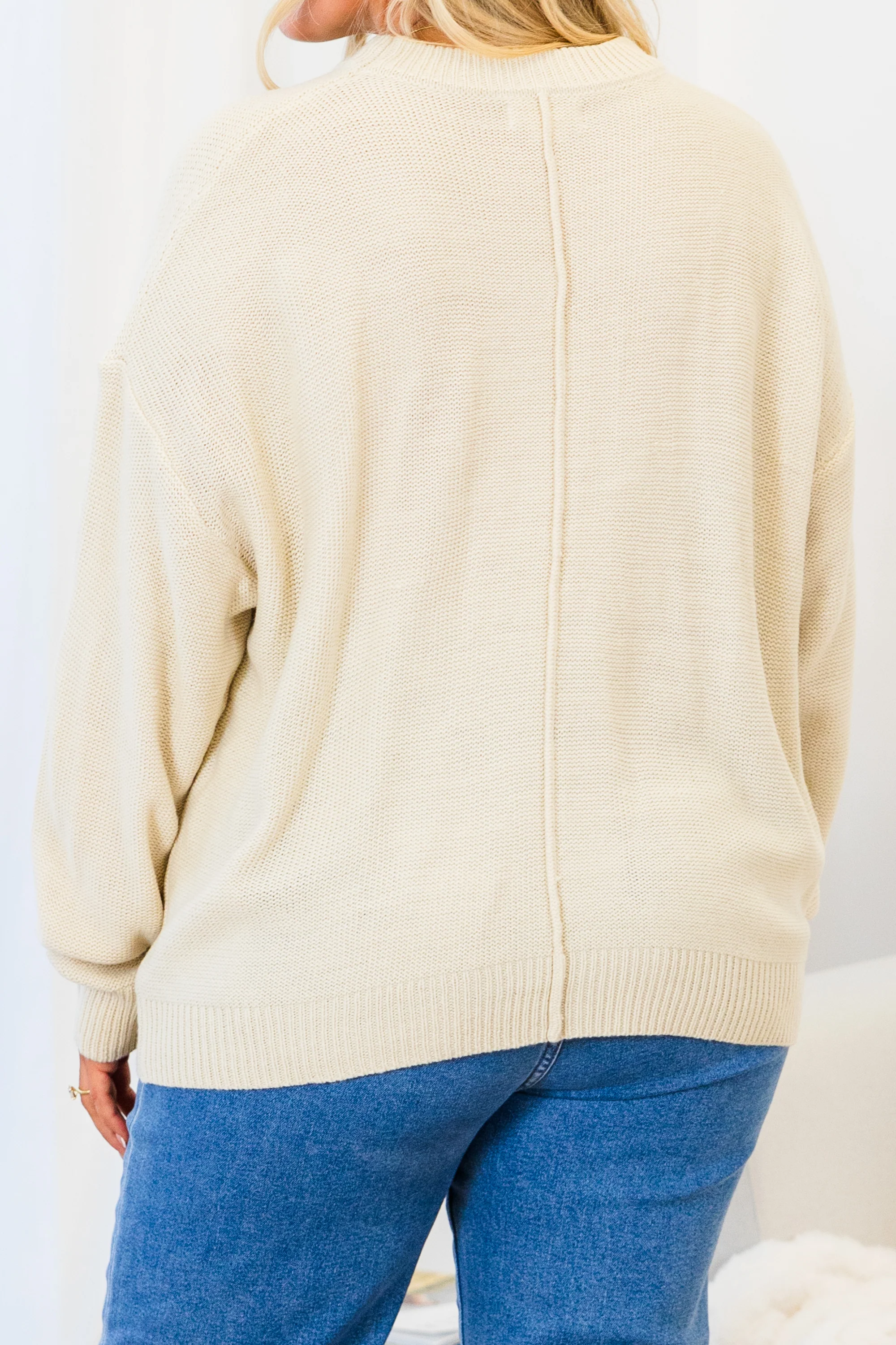 Work This Out Sweater, Cream - Giverhouse