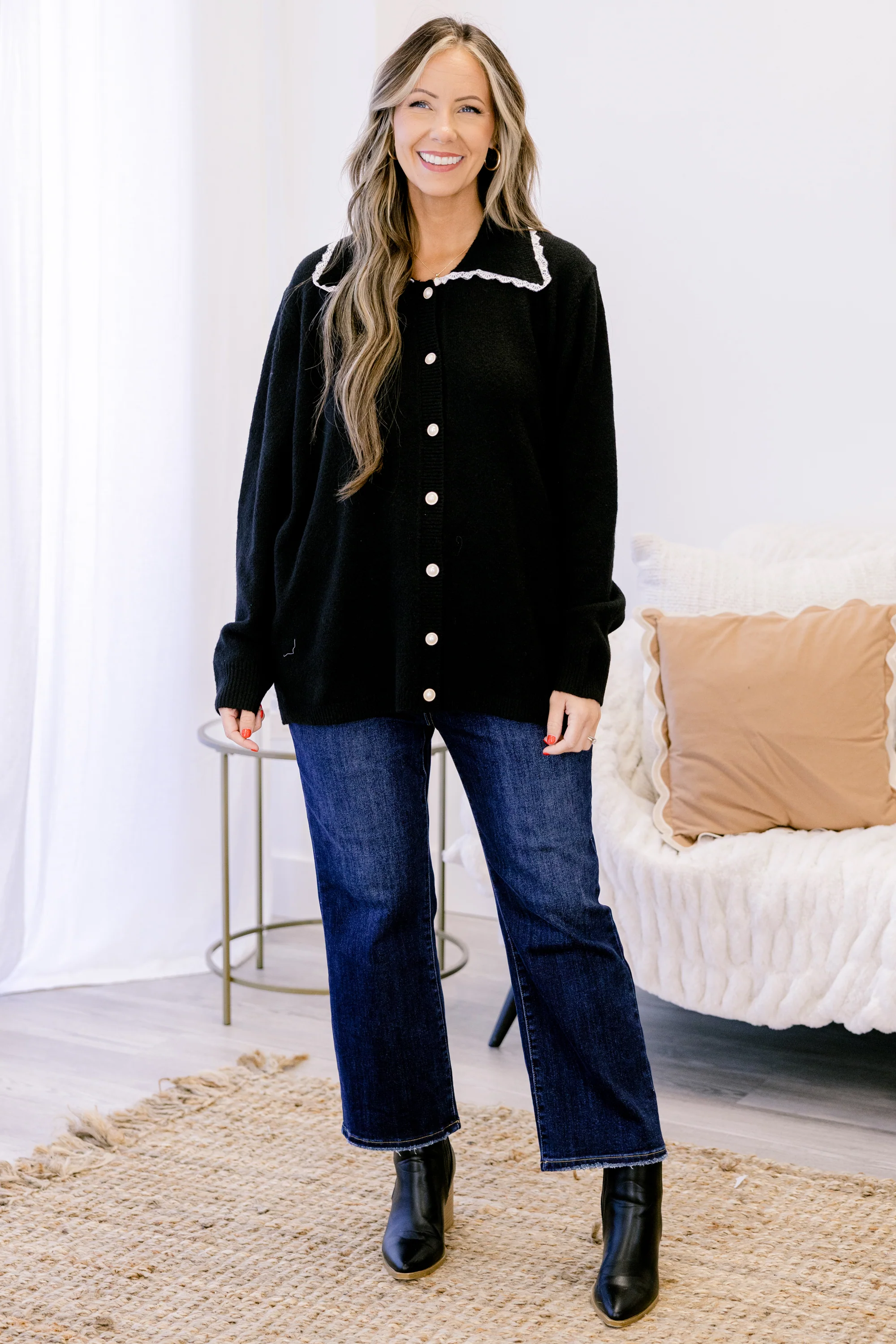 Perfectly Peaceful Cardigan, Black - Giverhouse