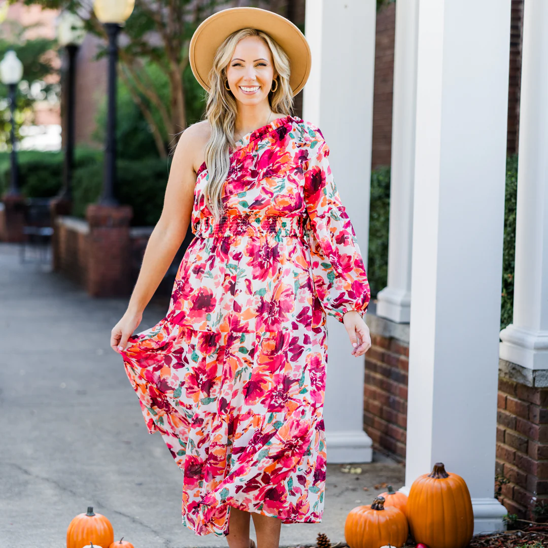 Love In The Moment Maxi Dress, Red Floral - Giverhouse