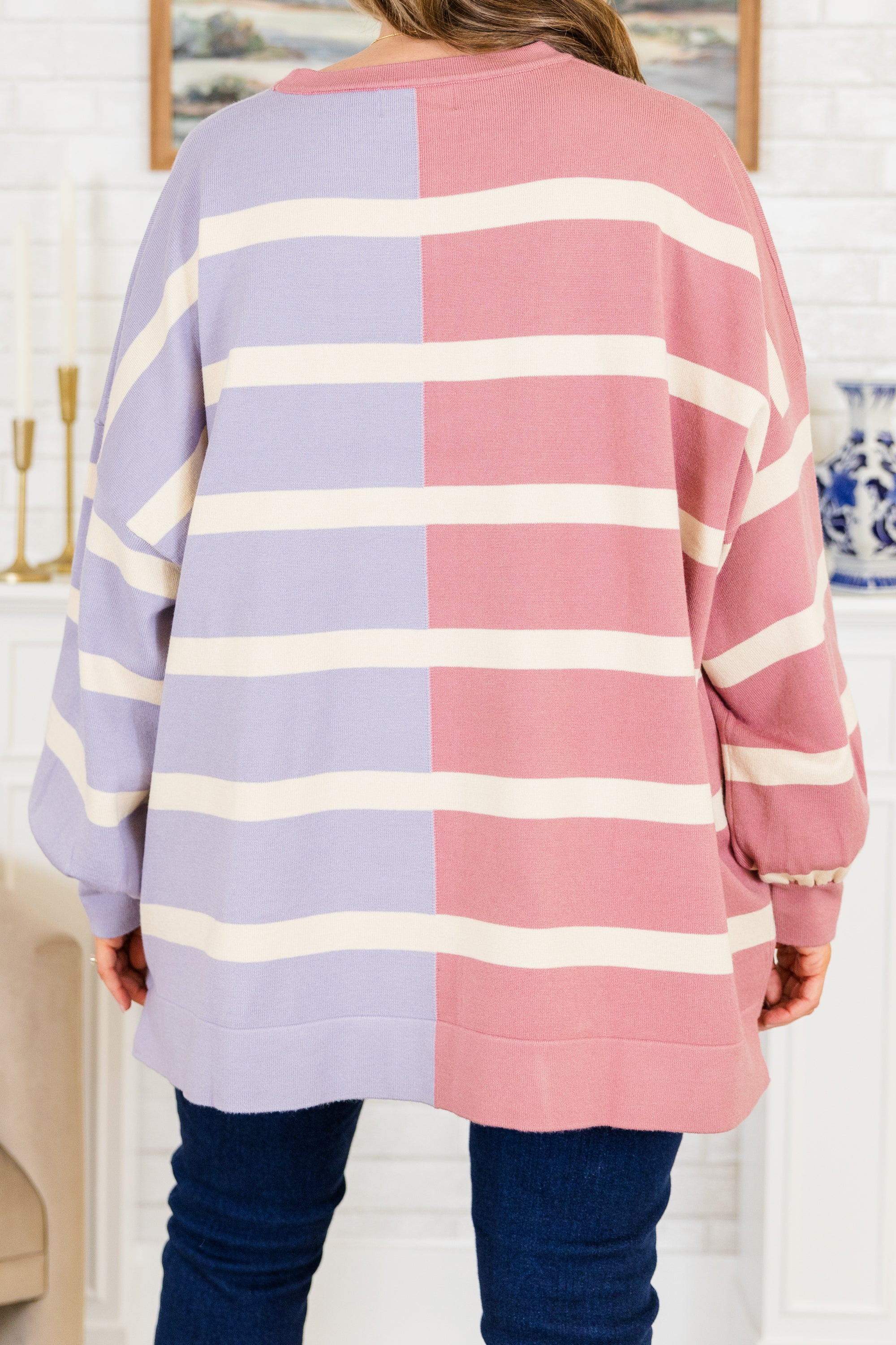 Lucky To Be With You Sweater, Pink/Lilac - Giverhouse