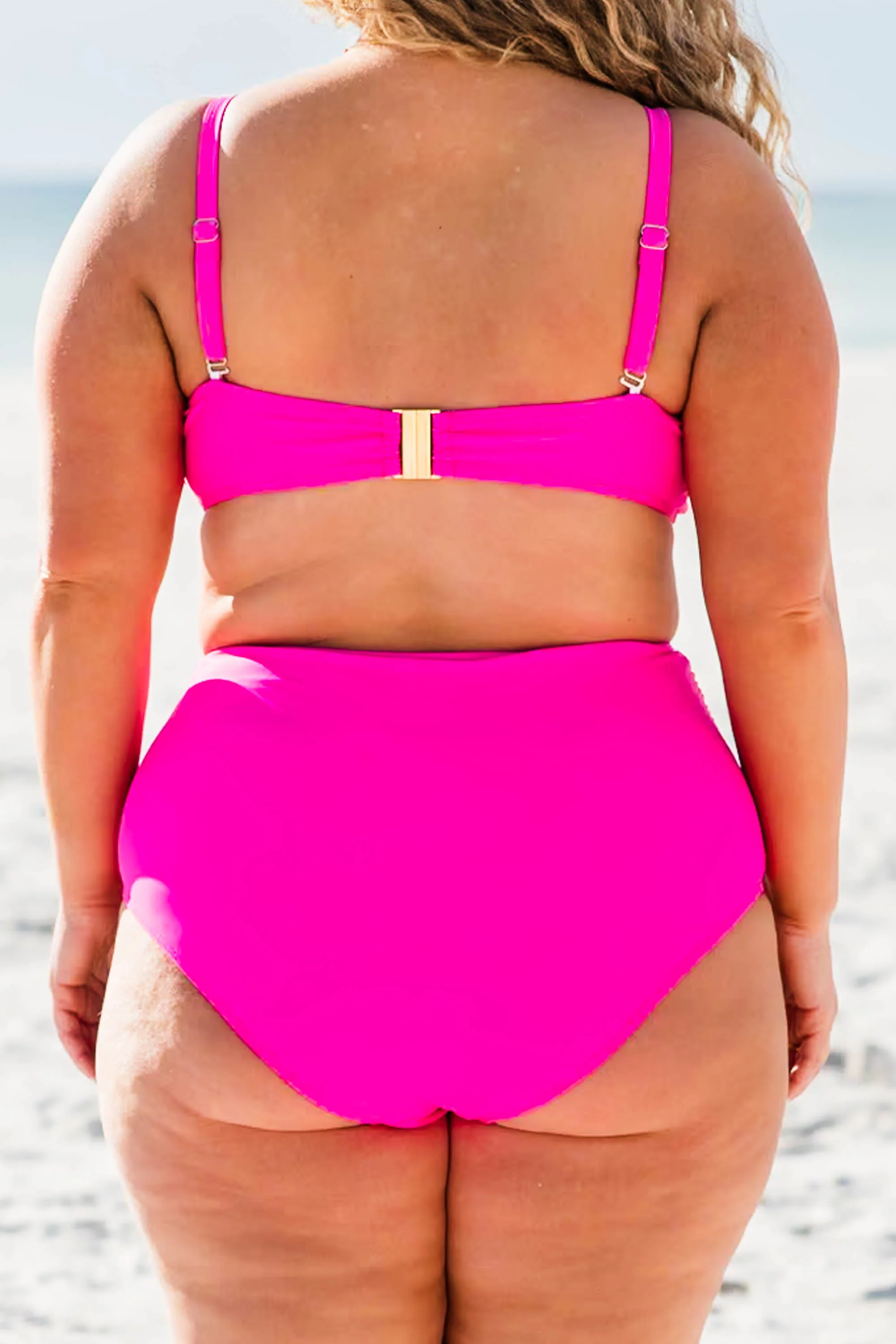 Proceed Into Paradise Swim Top, Neon Pink - Giverhouse