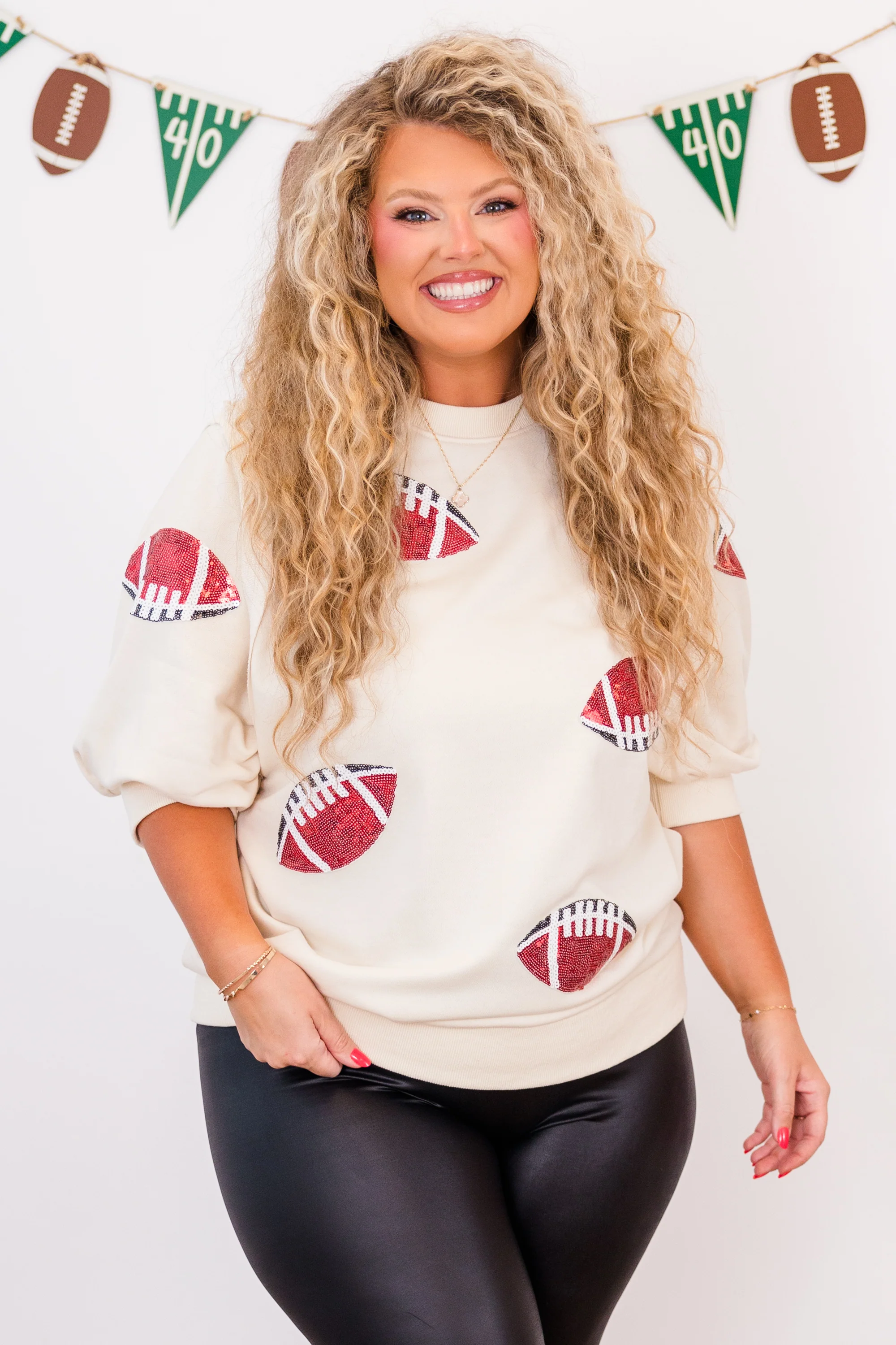 Touchdown Sparkle Top, Ivory - Giverhouse