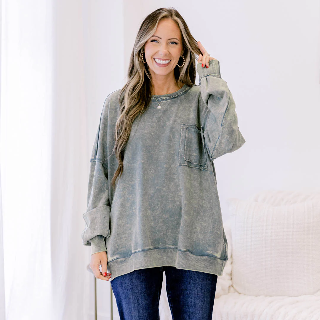 Here With Open Arms Pullover, Ash Jade - Giverhouse