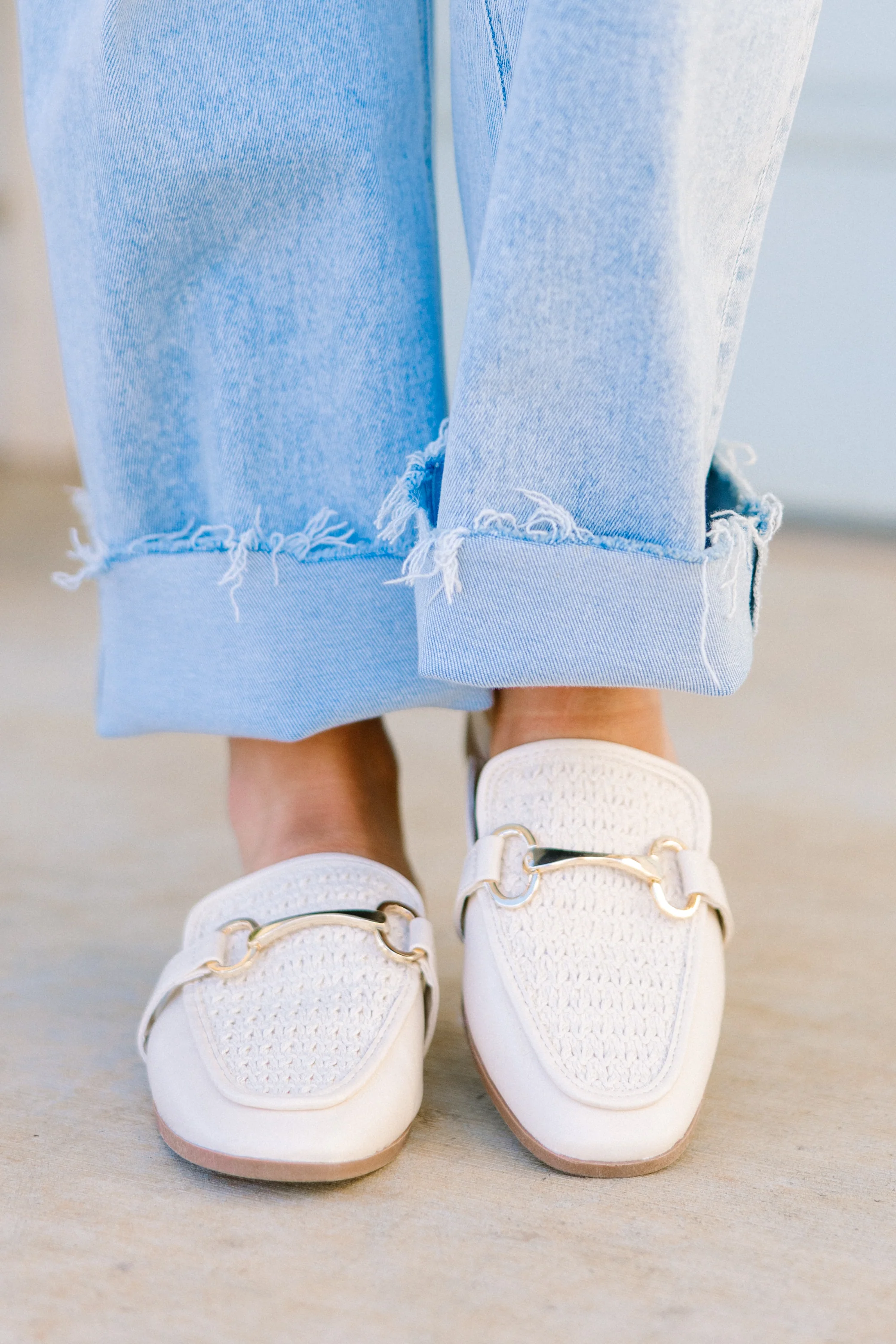 Keep Holding On Mules, Ivory - Giverhouse