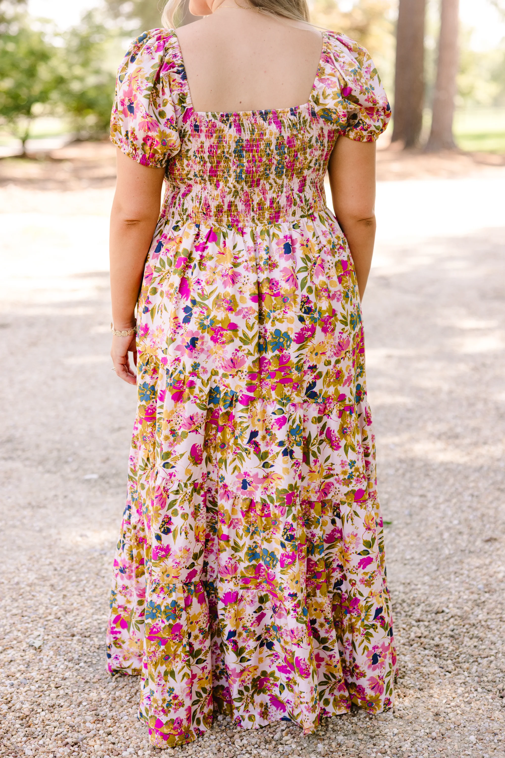 Brighter Perspective Dress, Tan Floral - Giverhouse