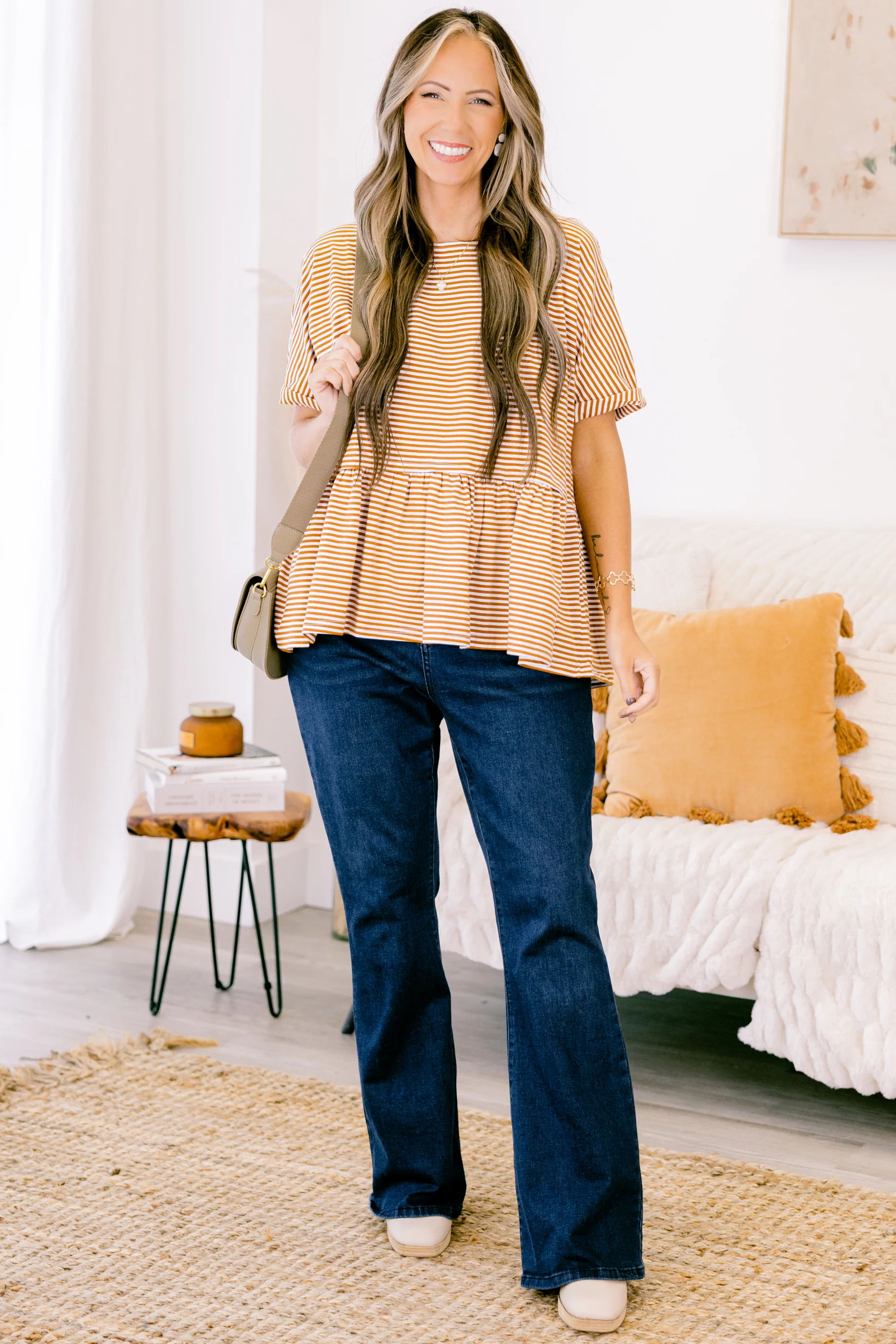 Wear And Tear Top, Taupe-Ivory - Giverhouse