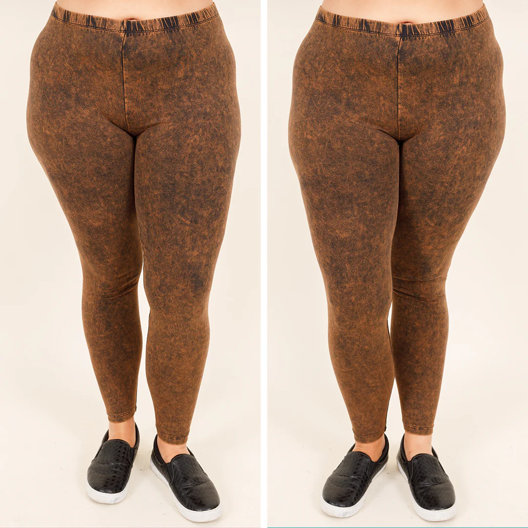 Well Worth It Mineral Wash Leggings, Americano - Giverhouse