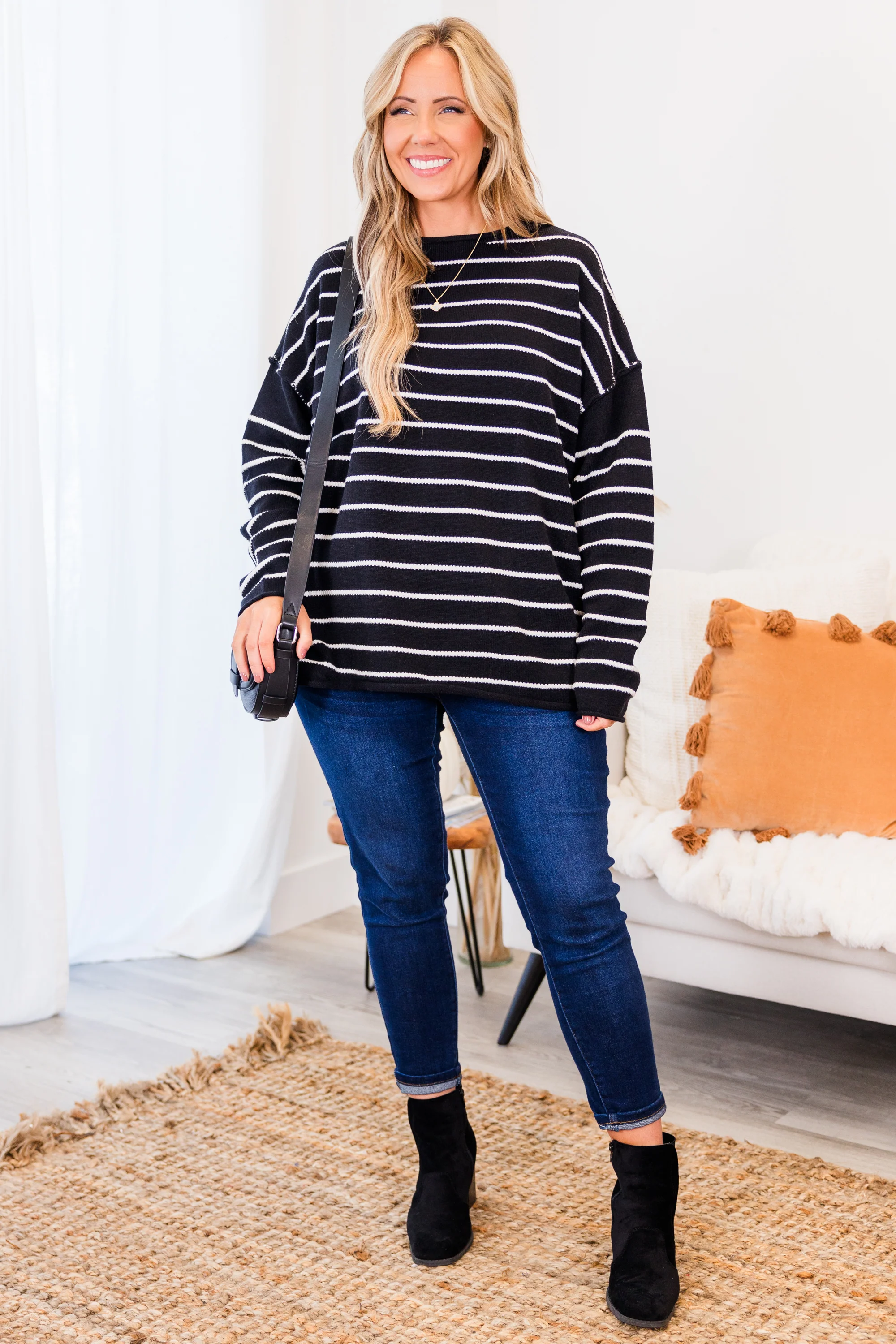 Slumber Party Time Sweater, Black - Giverhouse