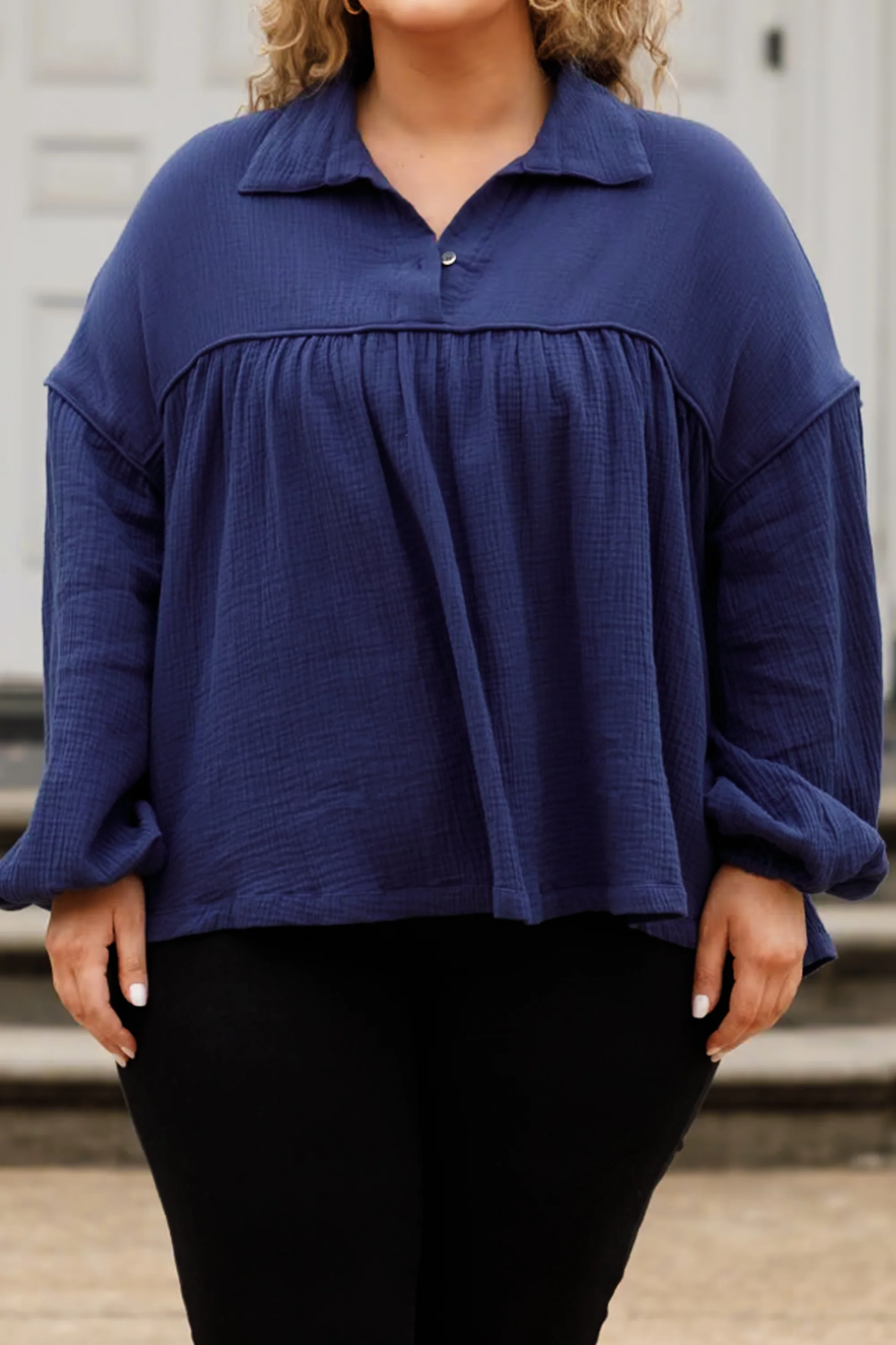 Actions Speak Louder Top, Blue - Giverhouse