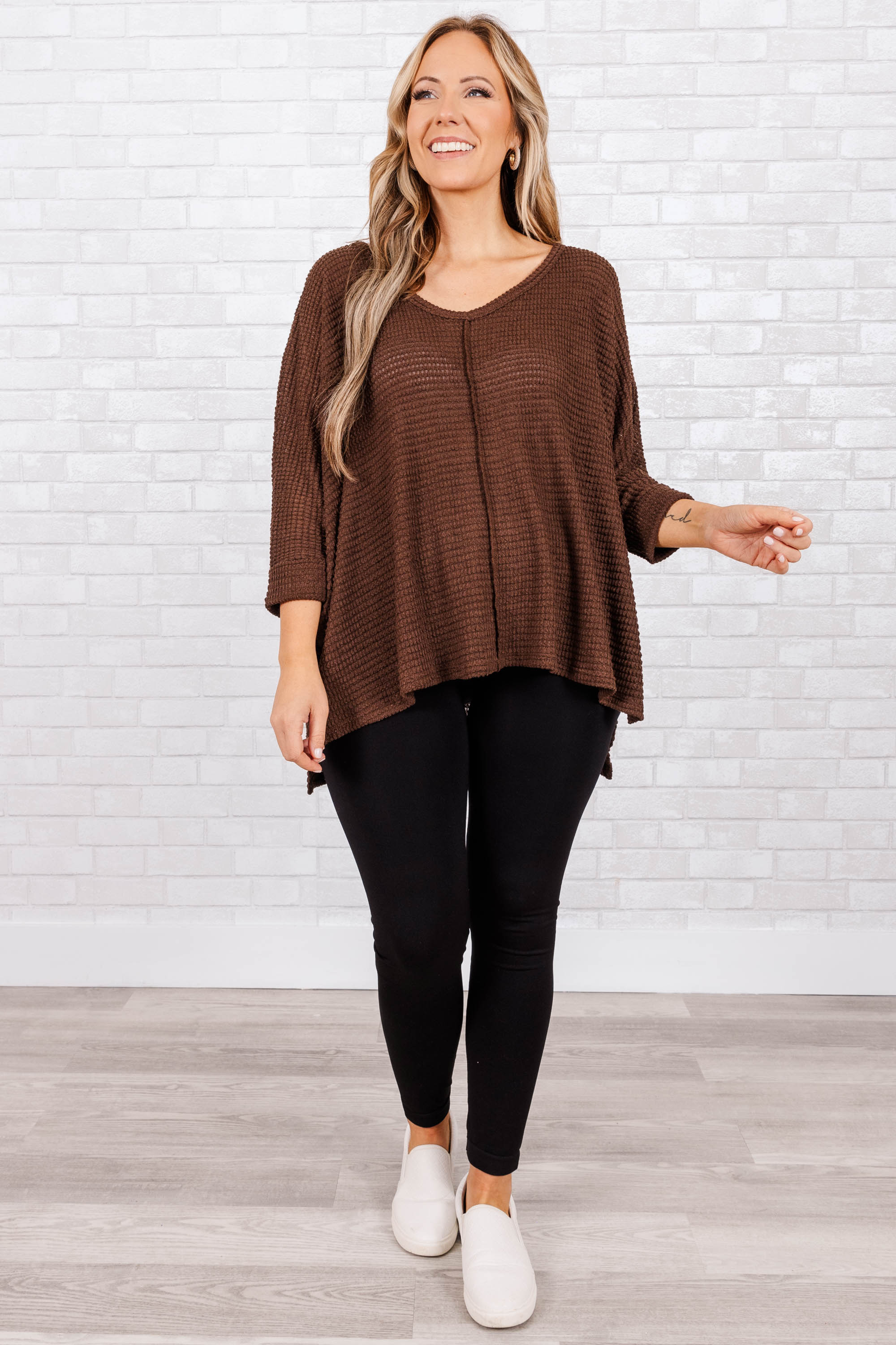 Let Me Think Top, Brown - Giverhouse