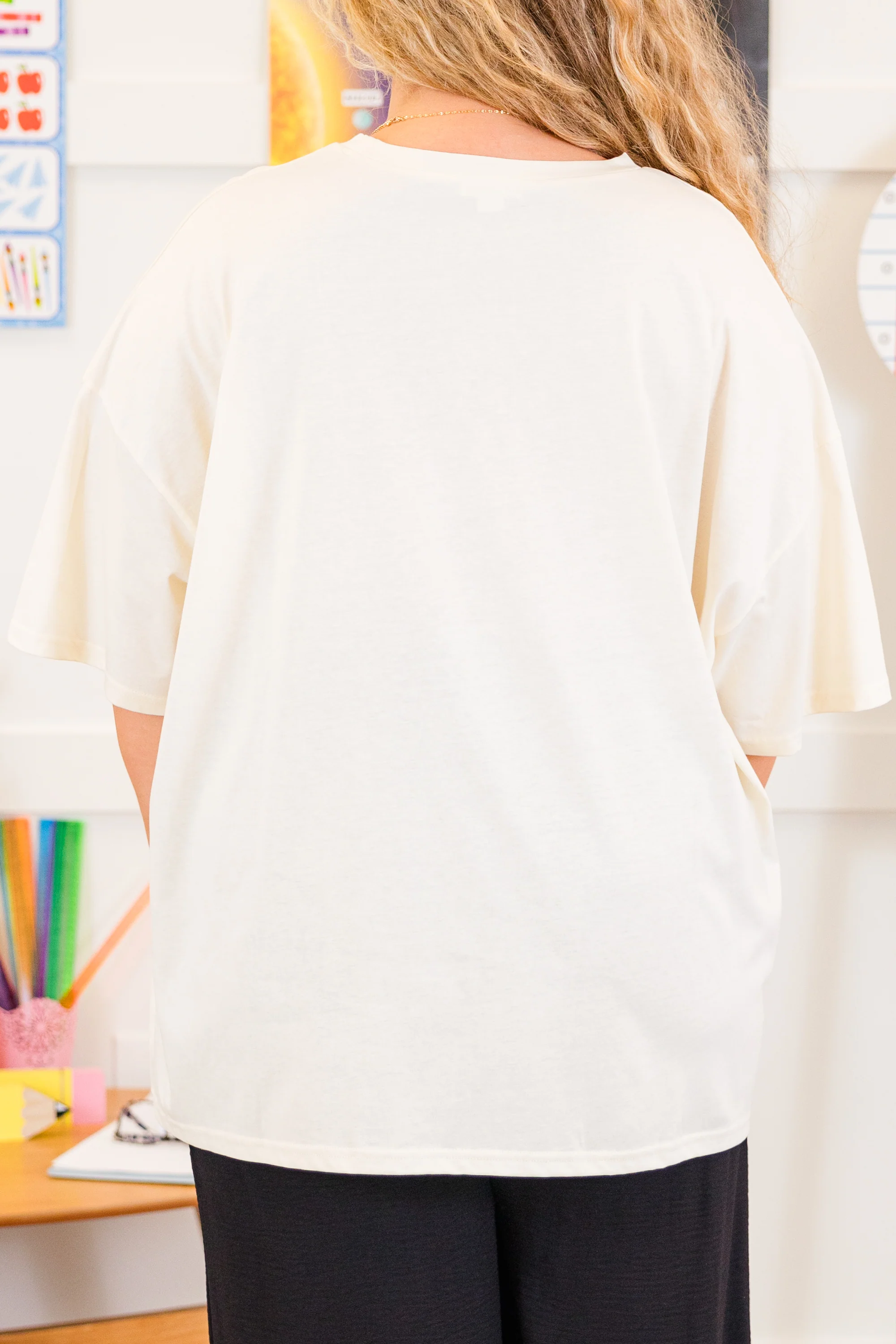 Teacher Essentials Boyfriend Tee, Ivory - Giverhouse