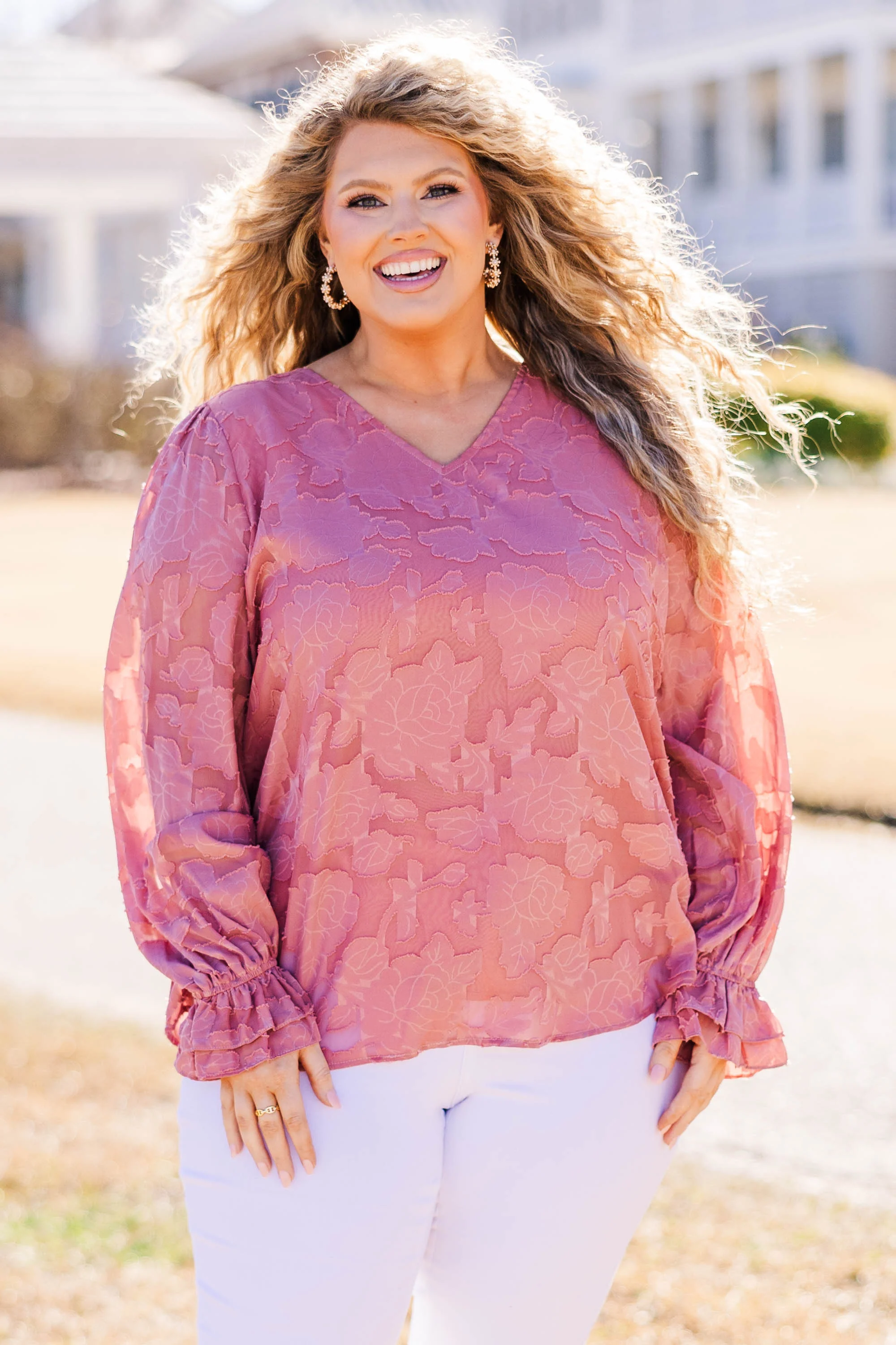 Tea Rose Top, Mauve - Giverhouse