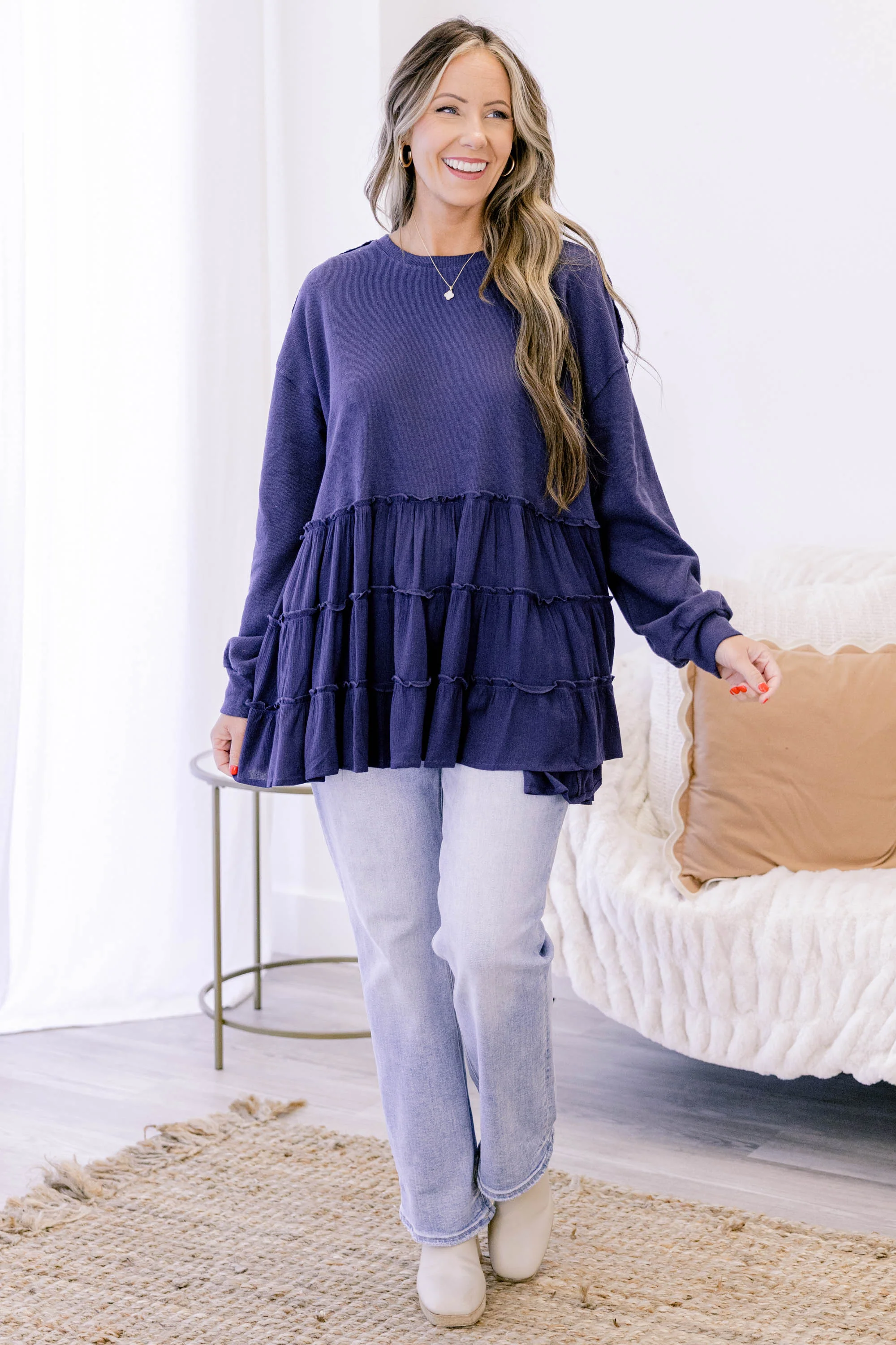 My Kind Of Fun Top, Navy - Giverhouse