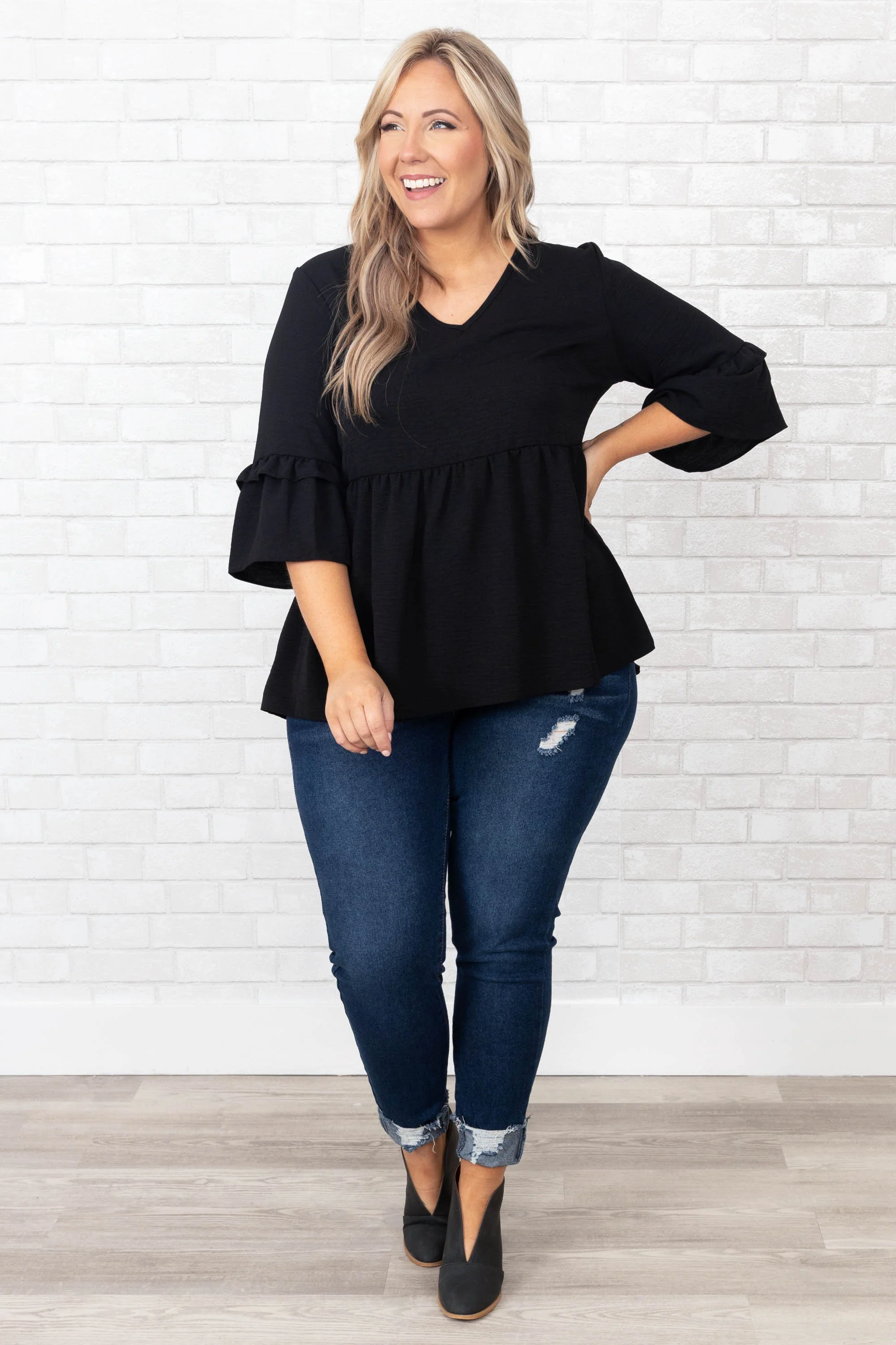 Let Her Fly Top, Black - Giverhouse