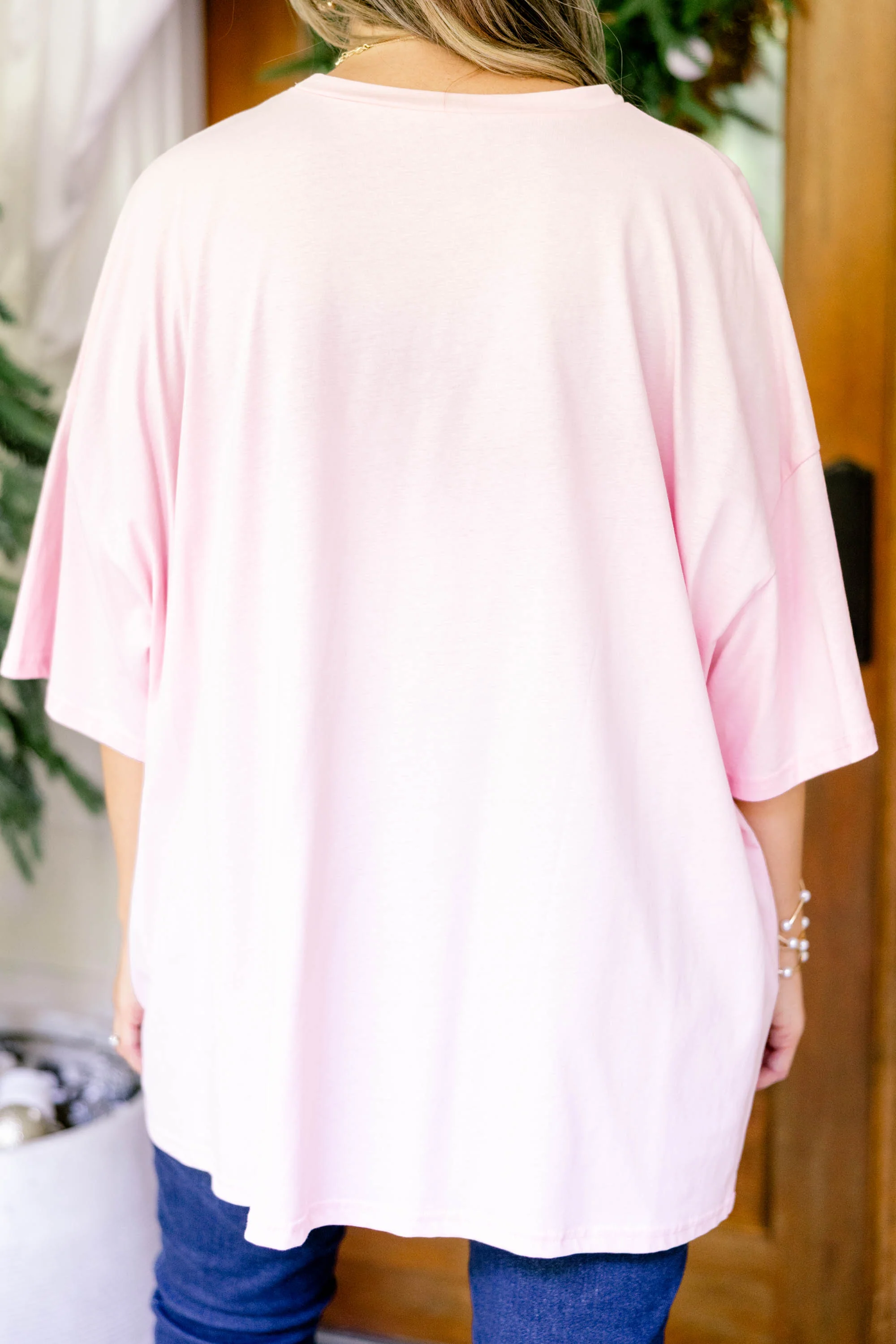 North Pole Tree Farm Boyfriend Tee, Dusty Pink - Giverhouse