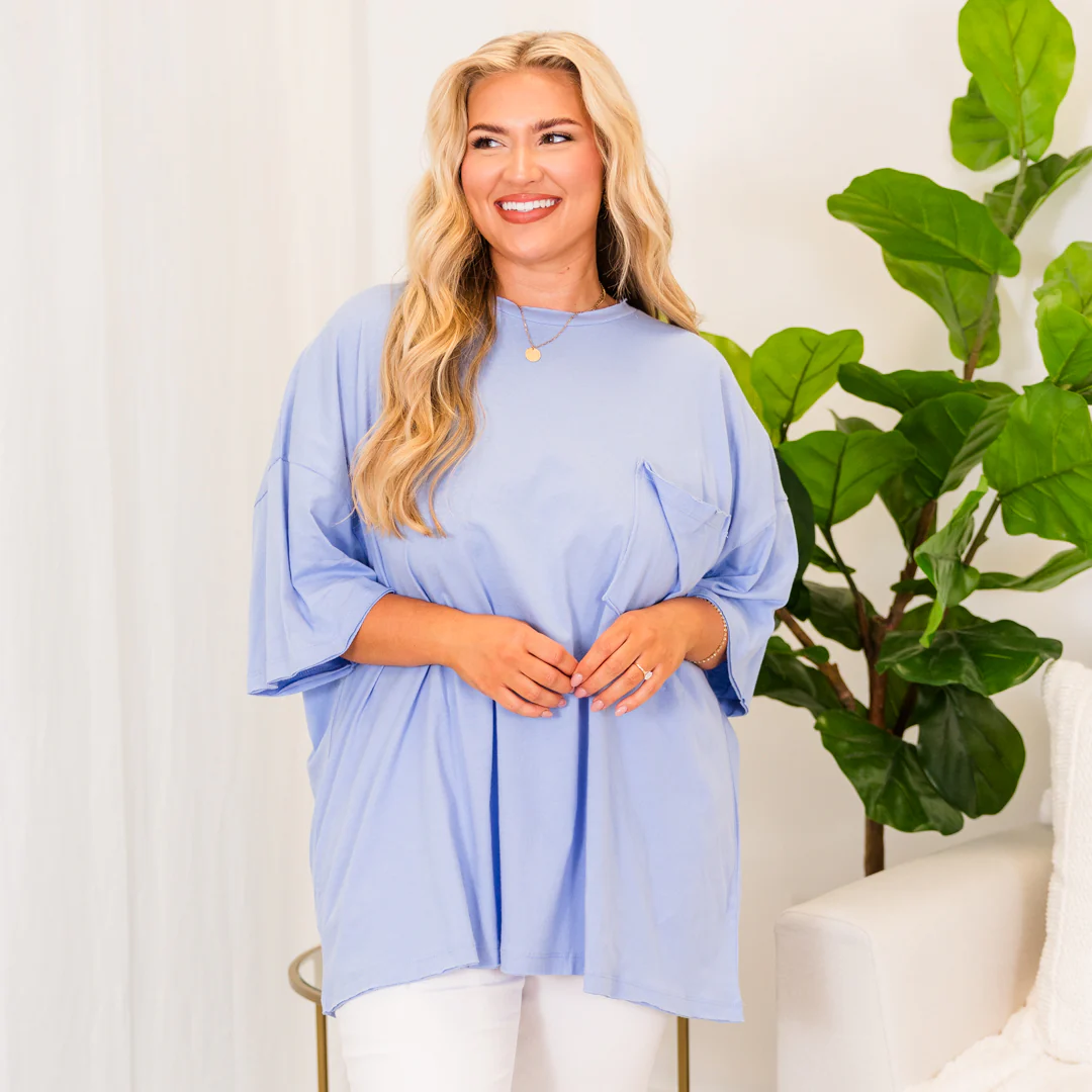 It Comes Naturally Top, Spring Blue - Giverhouse