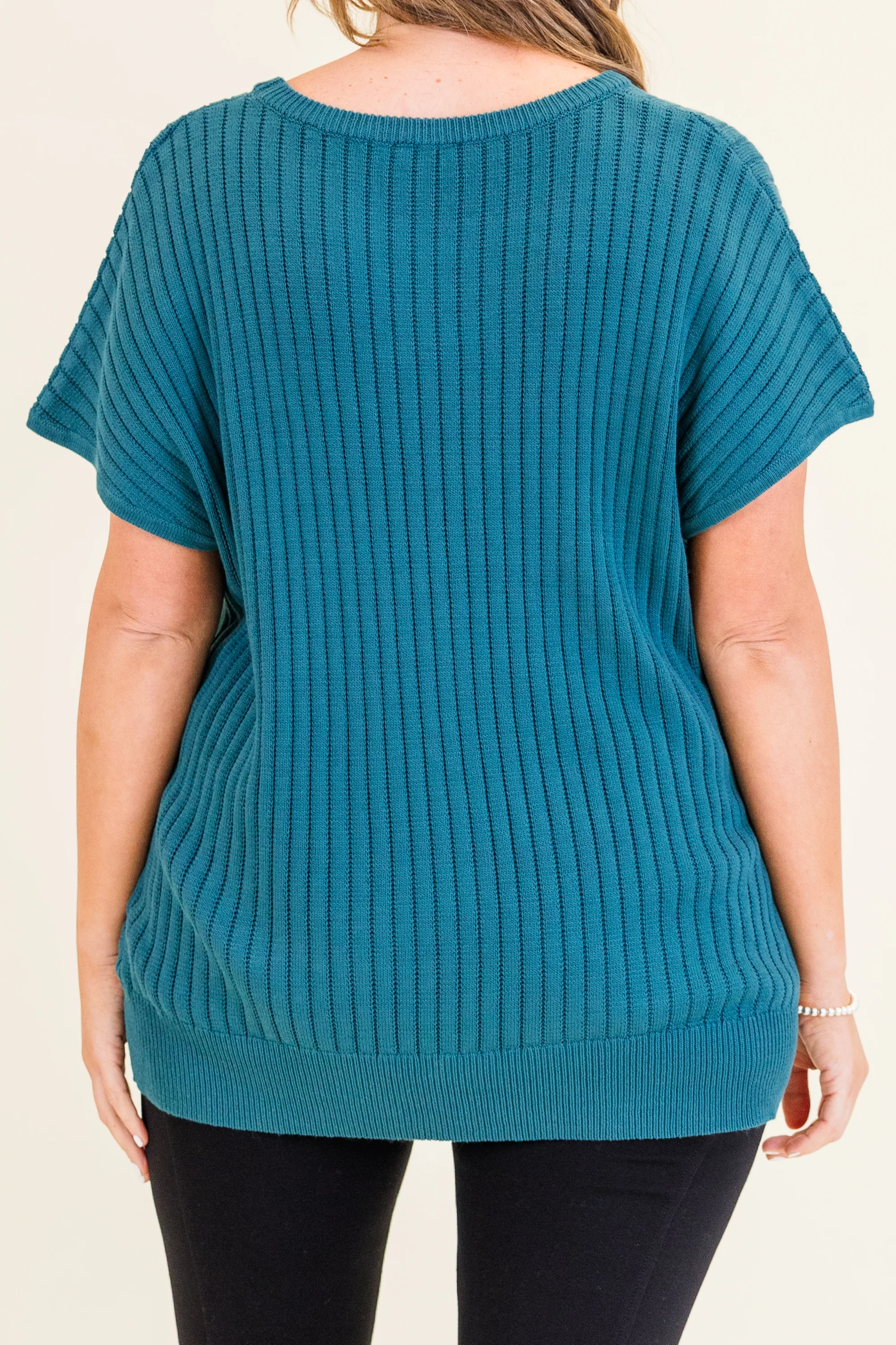 Ribbed Staple Sweater, Jade Green - Giverhouse