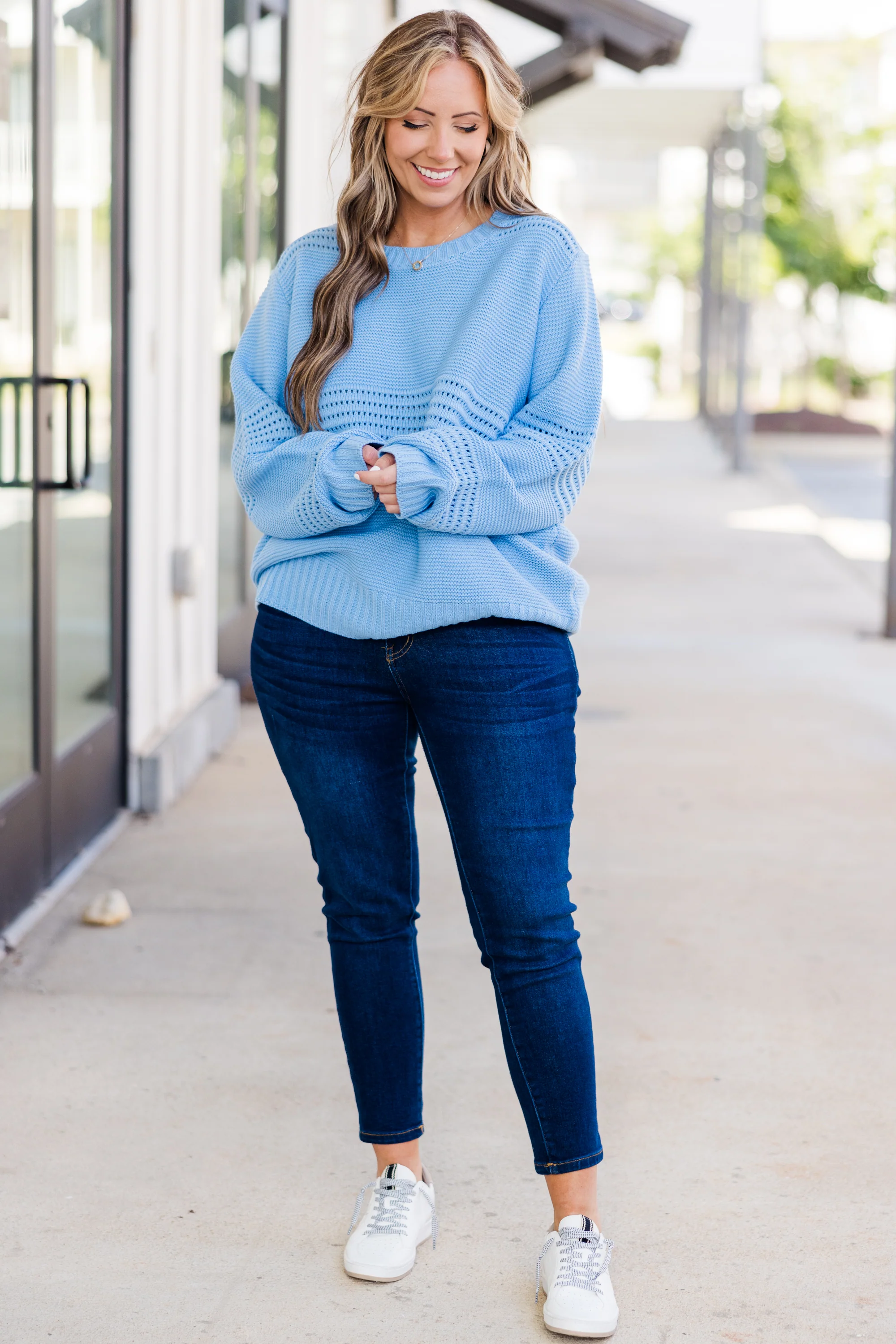 Missing You Dearly Sweater, Blue - Giverhouse