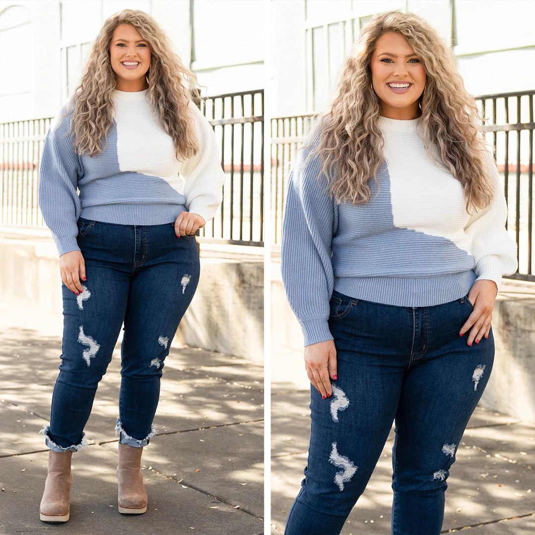 Fearless Beauty Sweater, Blue - Giverhouse