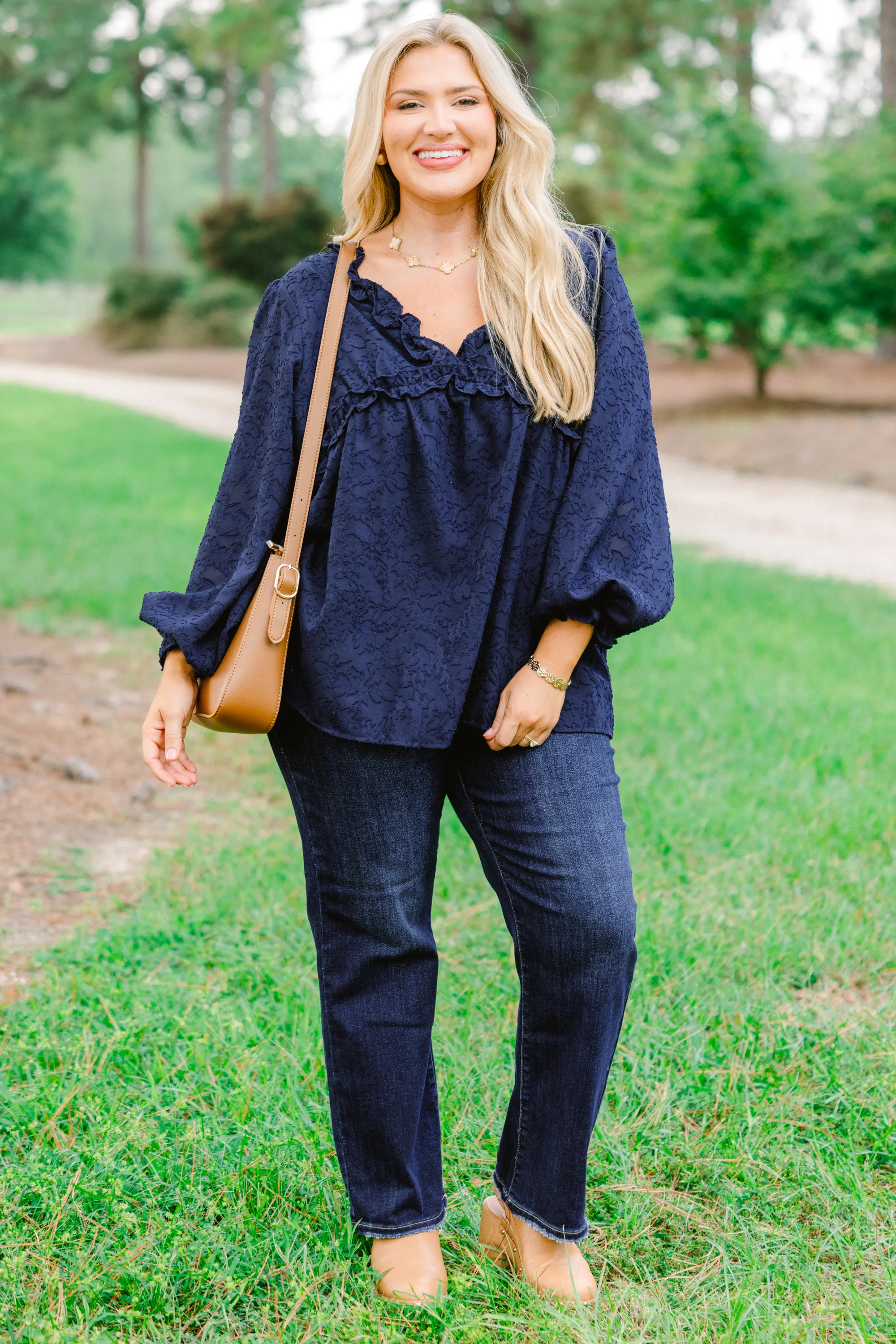 Sparkling Sunlight Top, Navy - Giverhouse