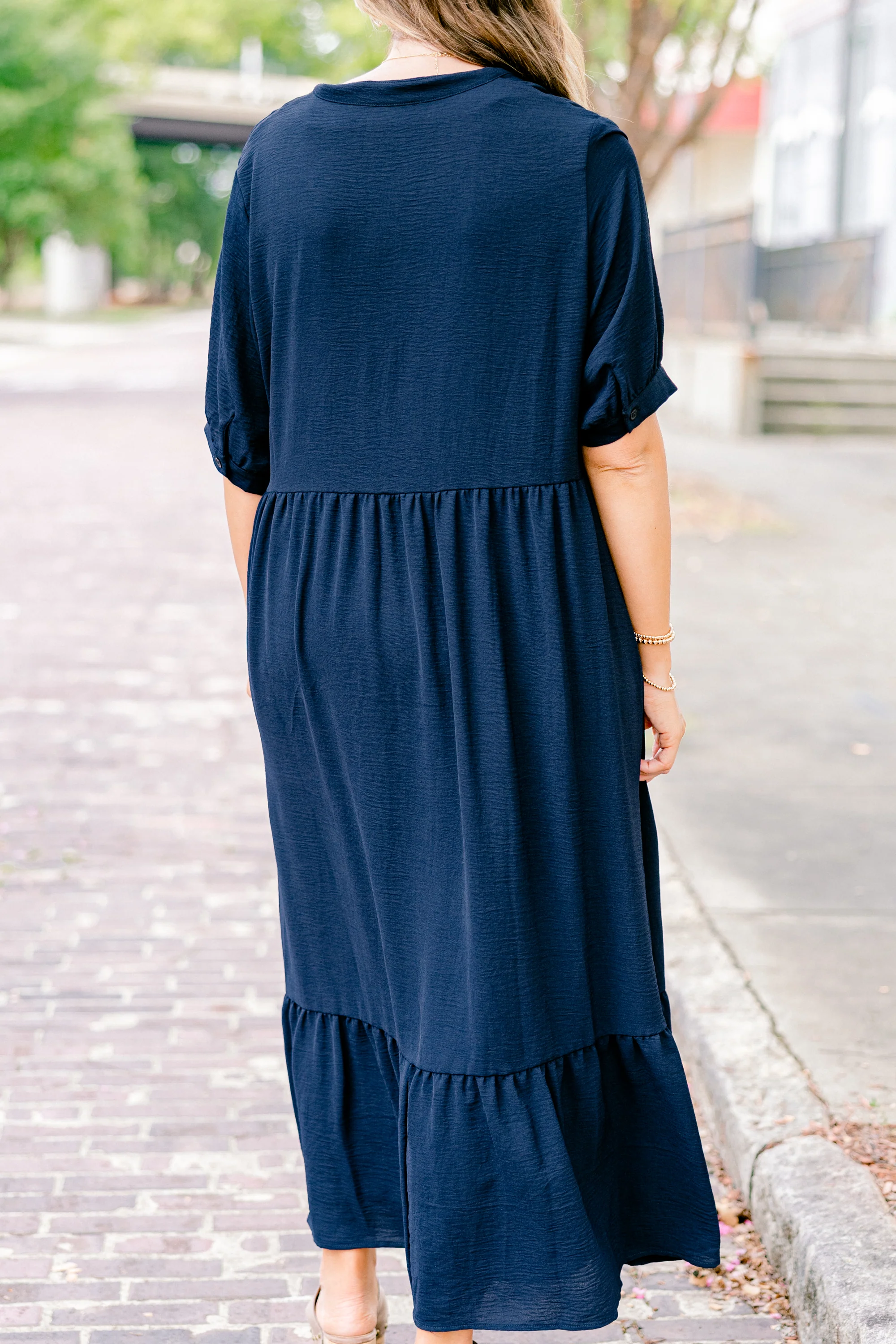 In Your Happy Place Dress, Navy - Giverhouse