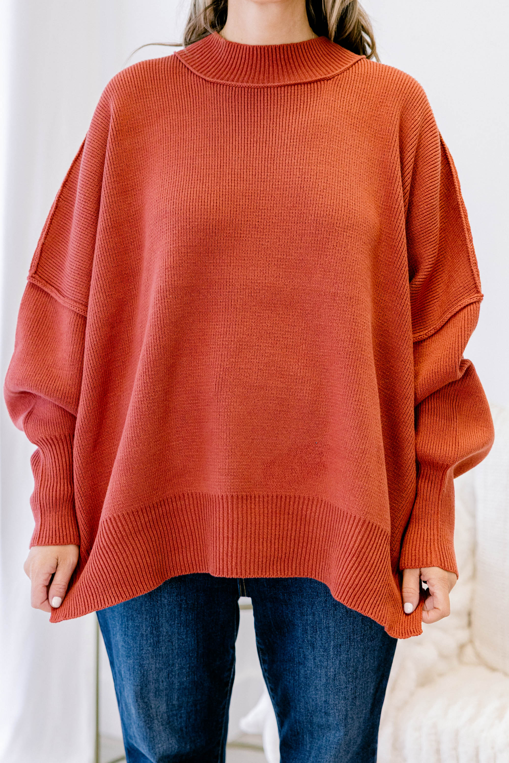 Perfectly Cozy Sweater, Rust - Giverhouse