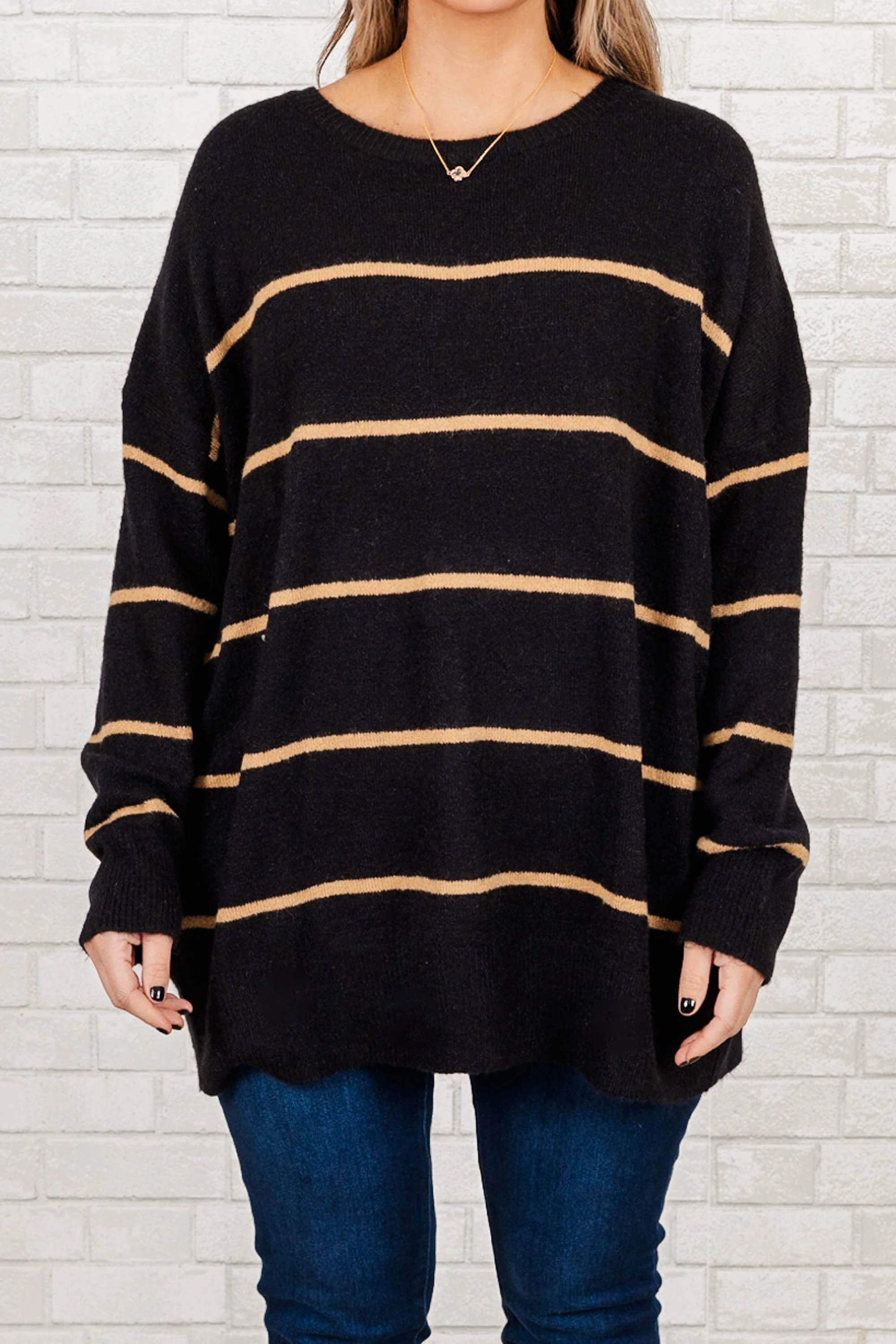 Slumber Party Sweater, Black-Brown - Giverhouse