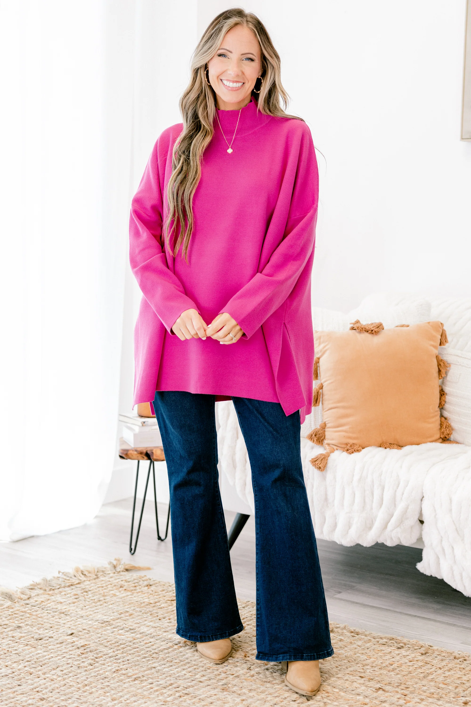 Notting Hill Sweater, Hot Magenta - Giverhouse