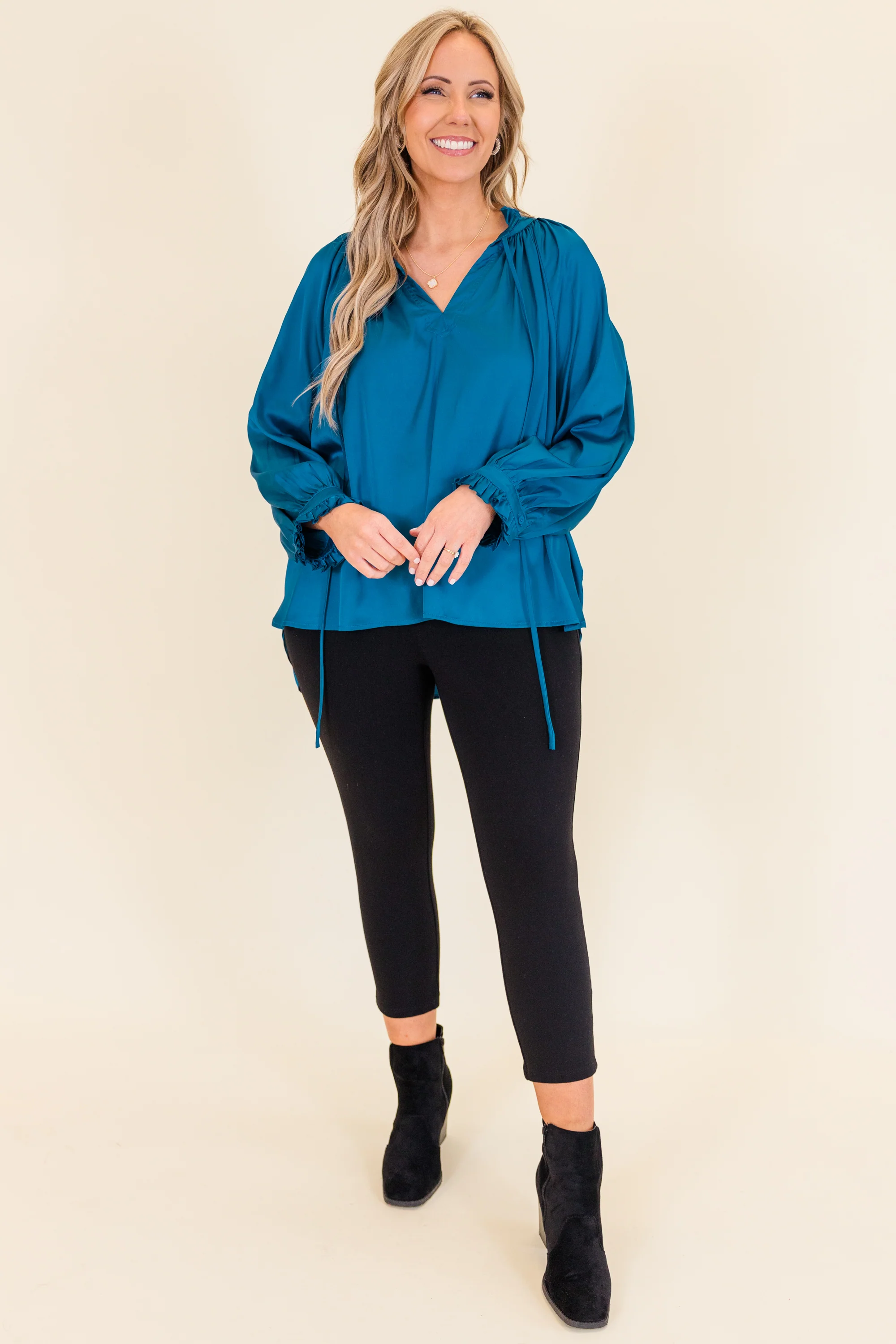 Lagoon Shimmer Blouse, Blue - Giverhouse