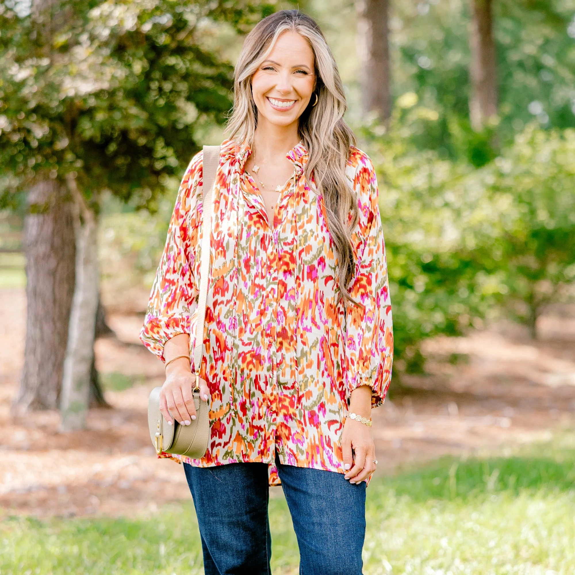 All In Due Time Top, Rust Multi - Giverhouse