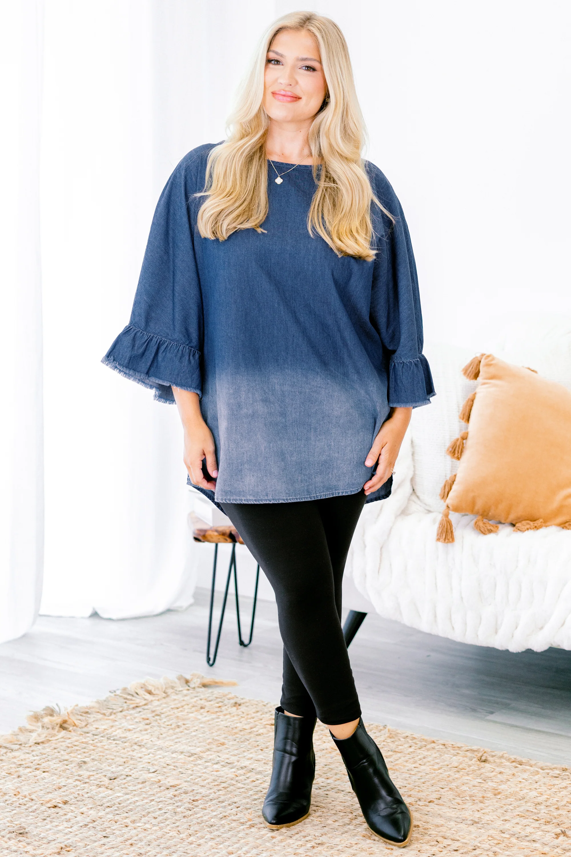 Momma Said Top, Denim - Giverhouse