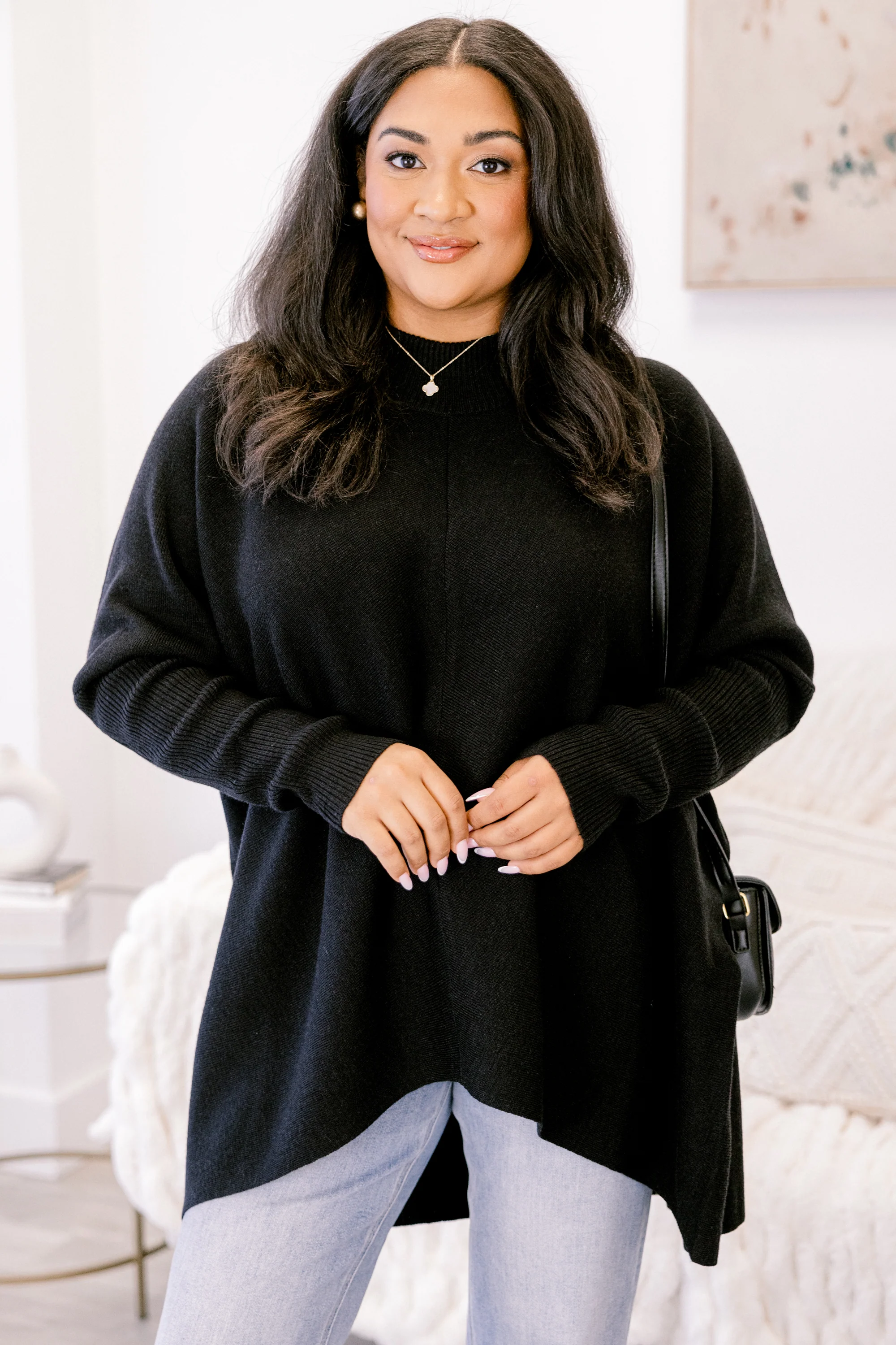 Thinking Of Us Tunic, Black - Giverhouse