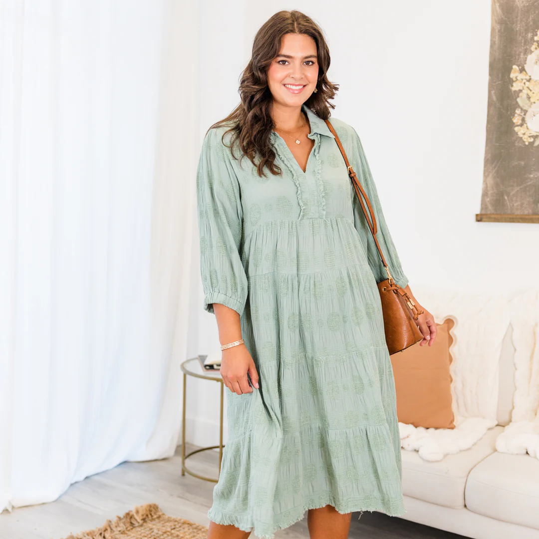 Full Heart Midi Dress, Mint - Giverhouse