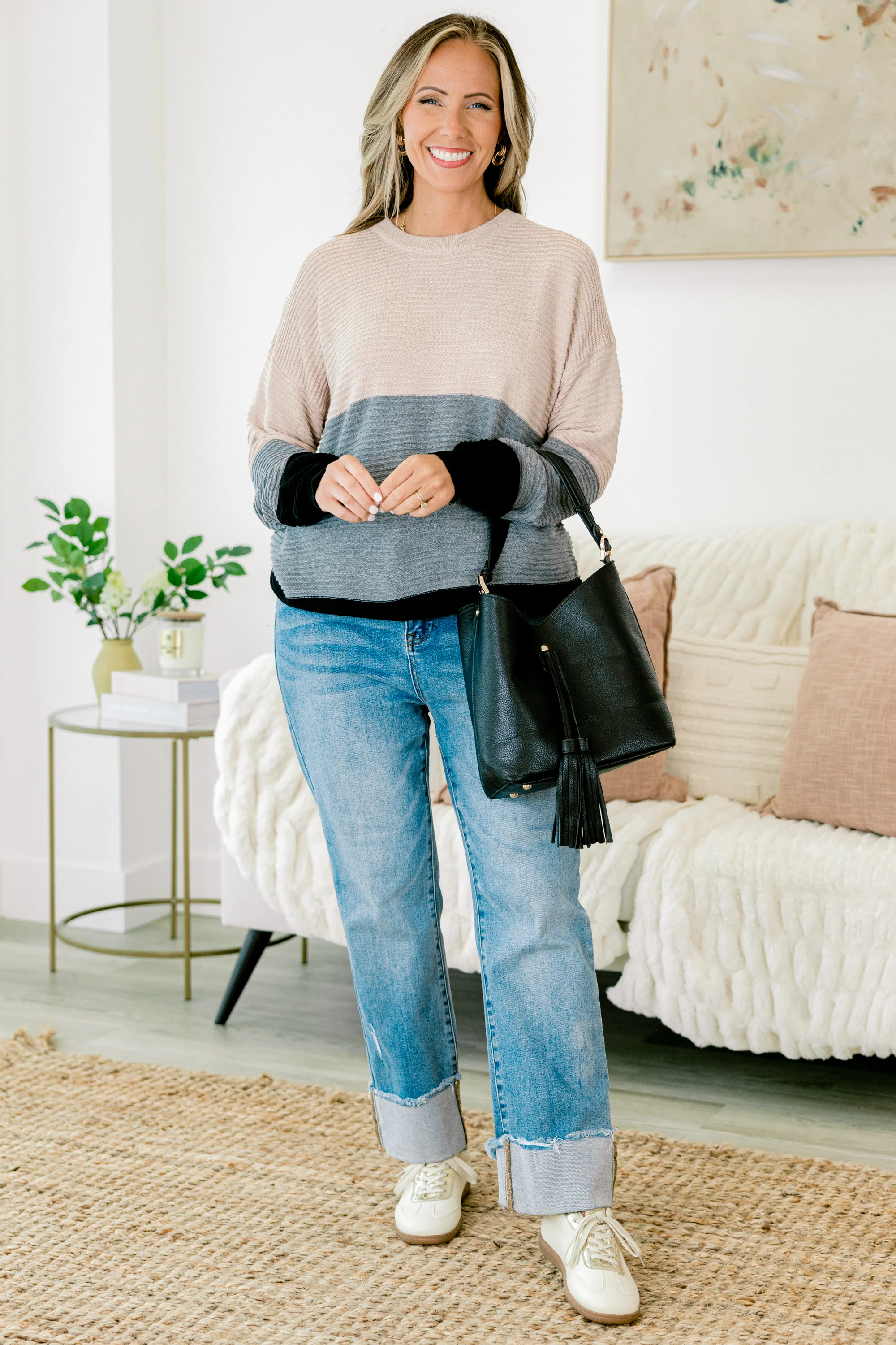 Stranger Conversations Sweater, Tan - Giverhouse