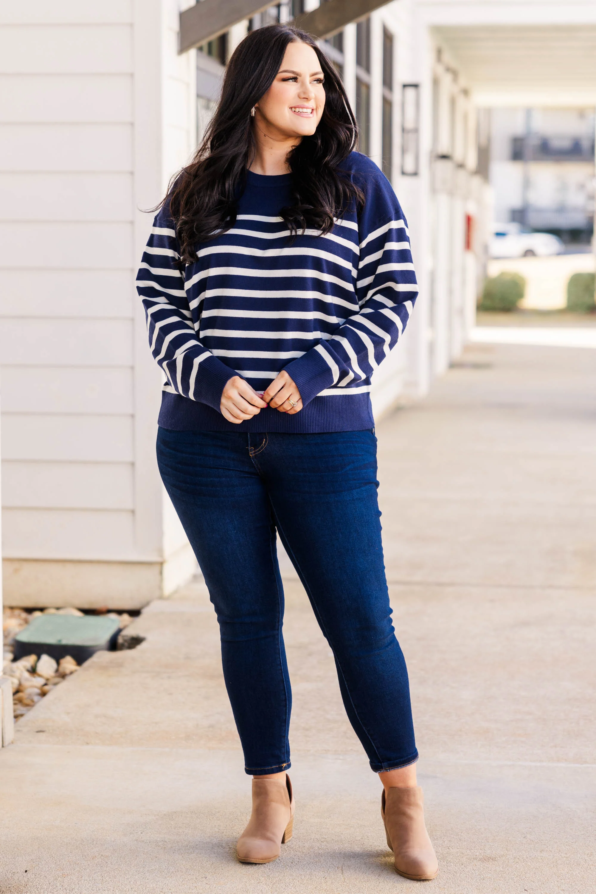 Dreams in December Sweater, Navy - Giverhouse