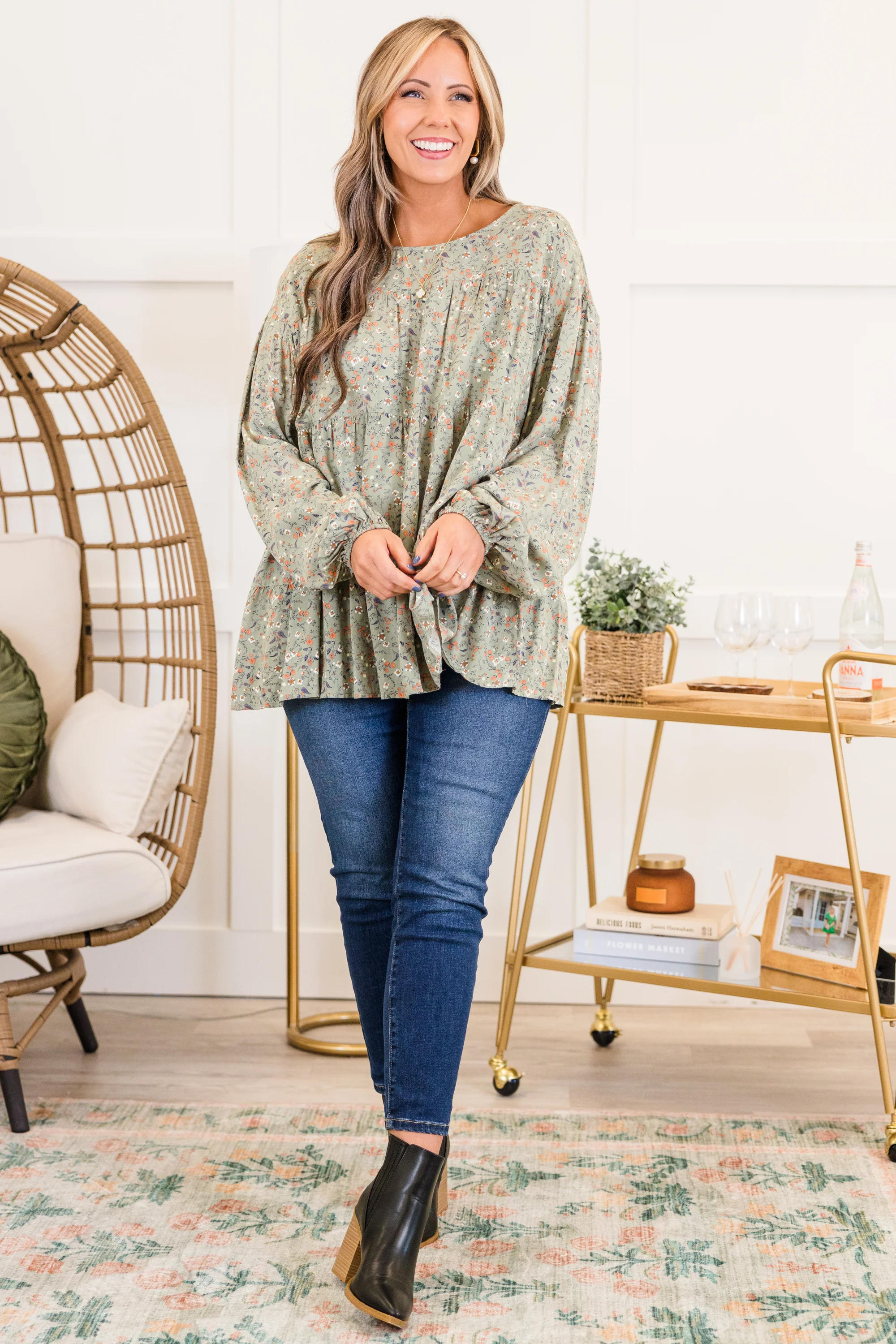 Anytime Now Top, Olive - Giverhouse