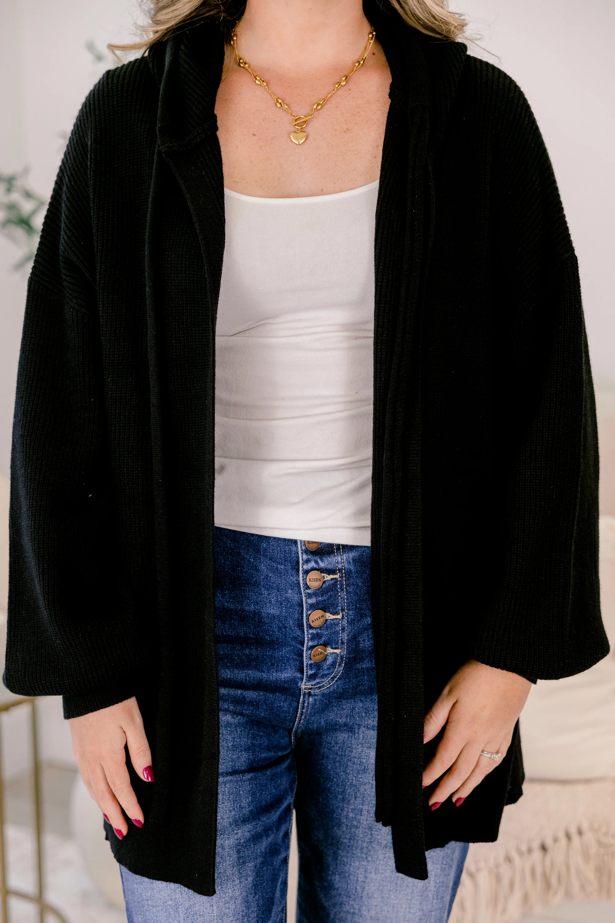 Kind Of Comforting Cardigan, Black - Giverhouse
