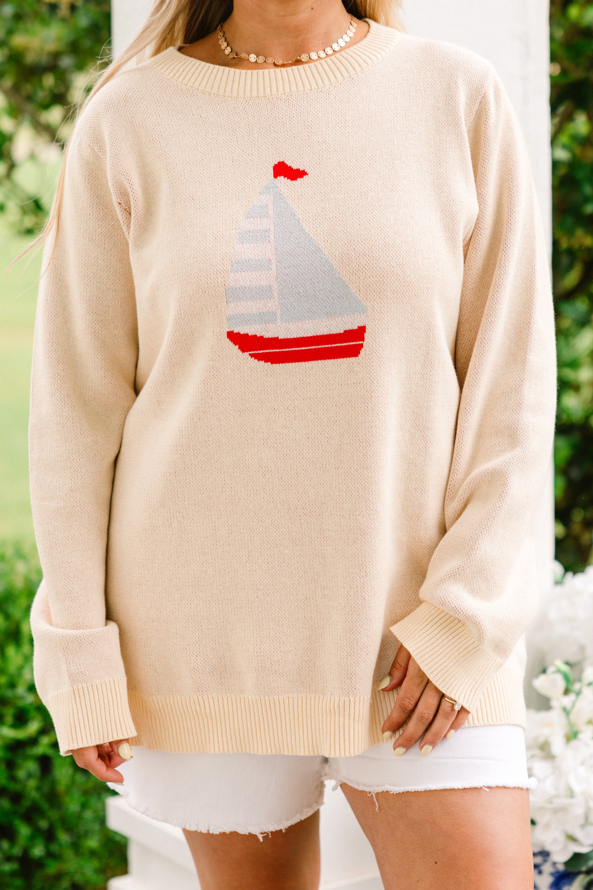 Coastal Summer Sweater, Ivory - Giverhouse