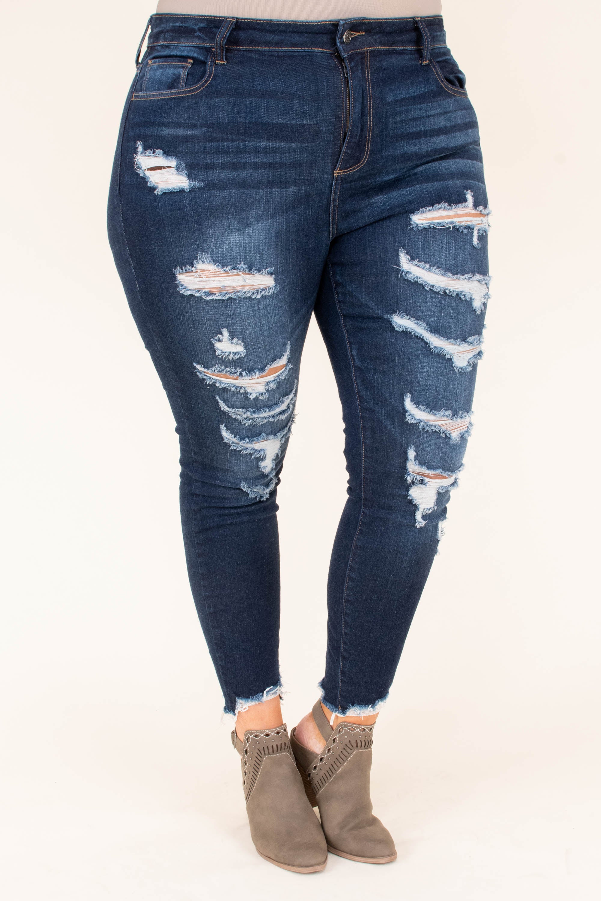 Symbol Of Status Skinny Jeans, Dark Wash - Giverhouse