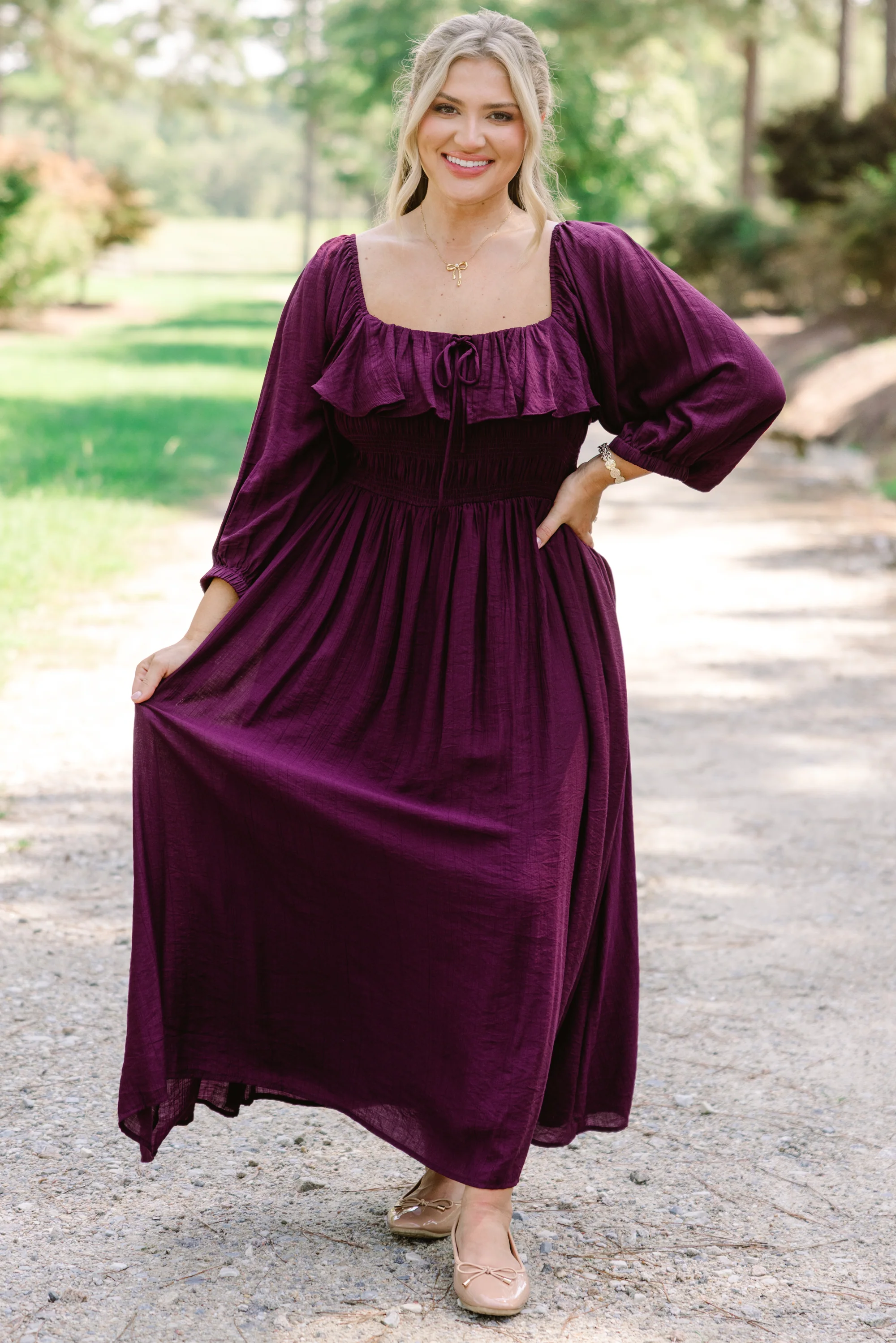 Grace Filled Dress, Plum - Giverhouse