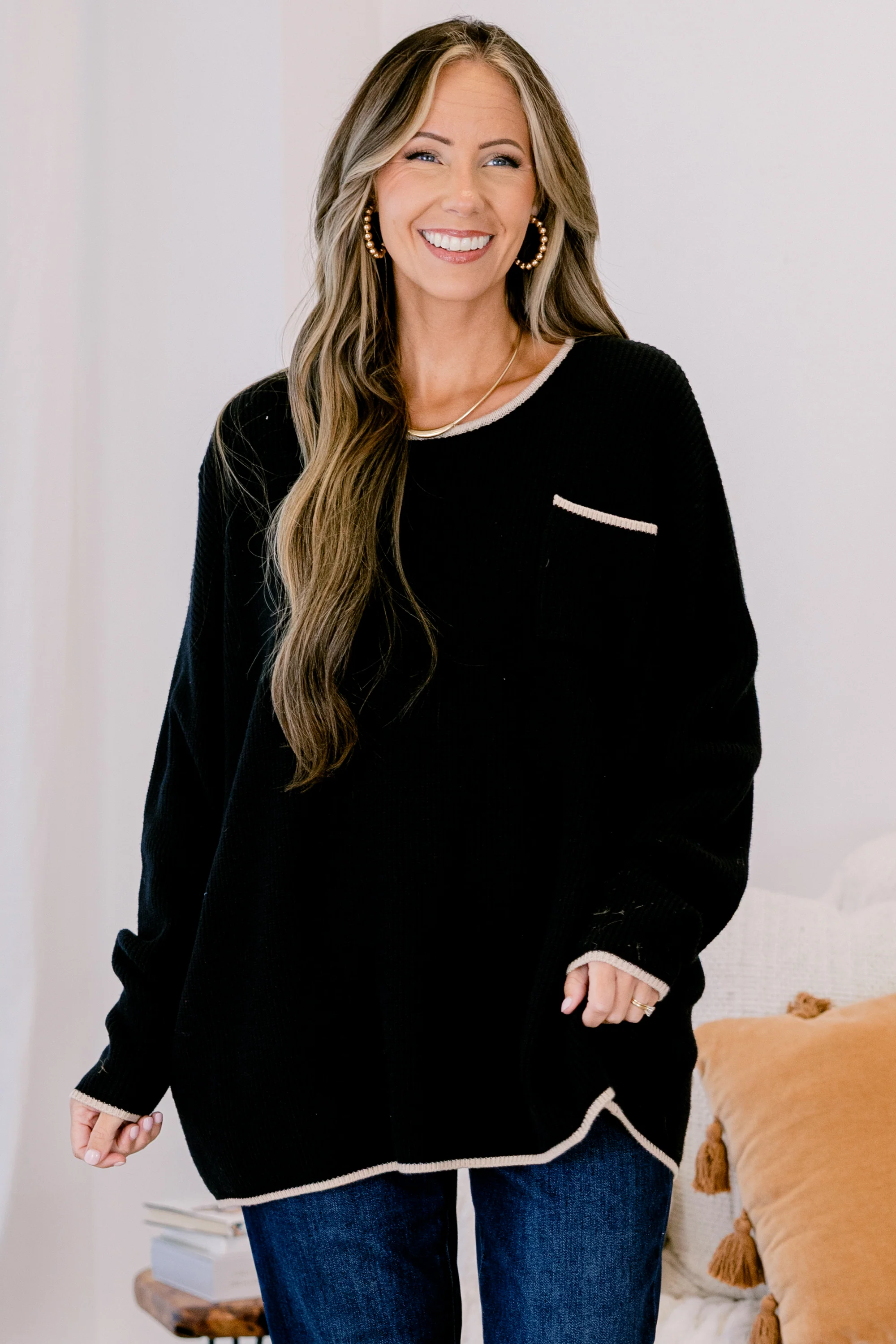 Can't Keep Going Sweater, Black - Giverhouse