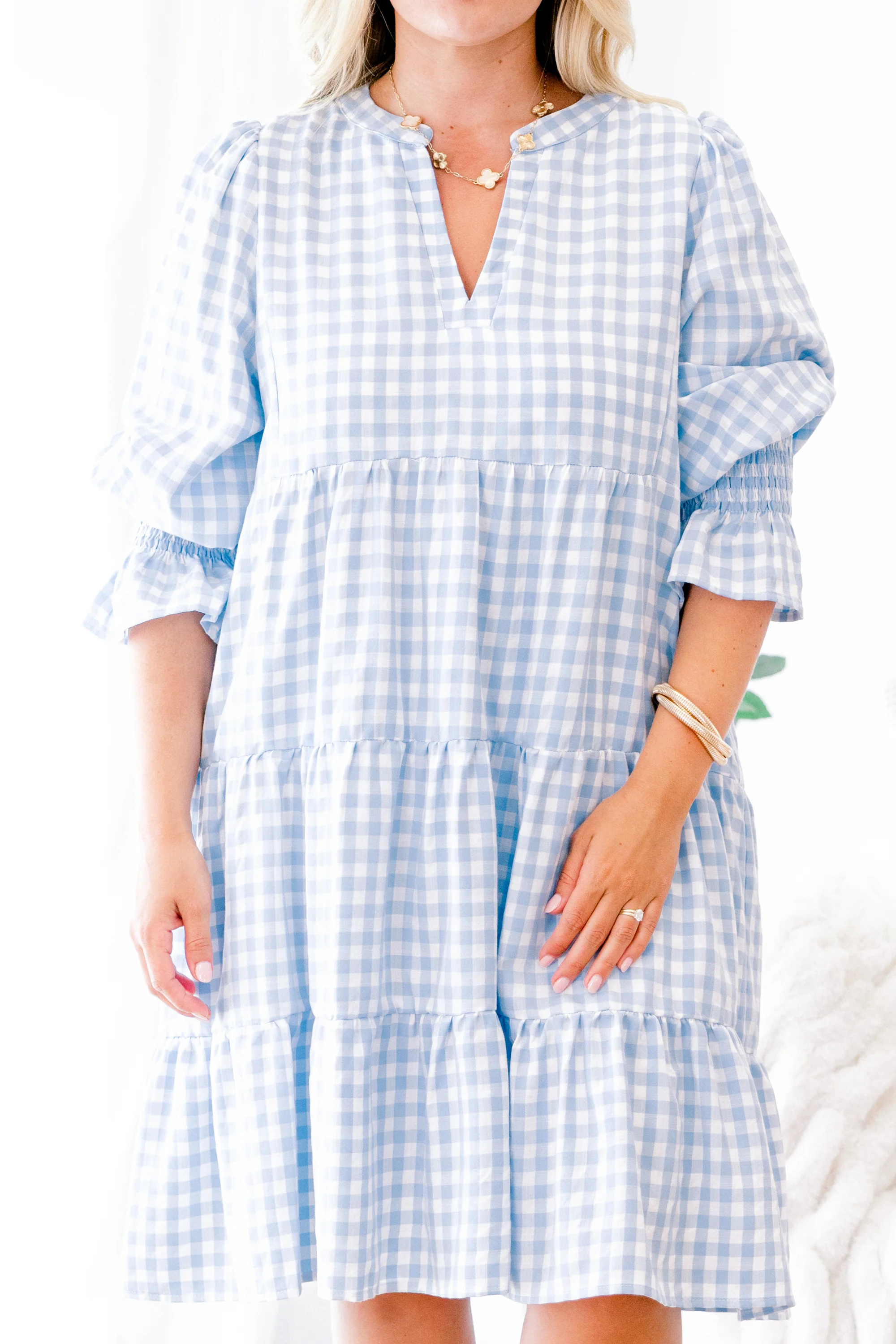What You Know Dress, Blue Gingham - Giverhouse