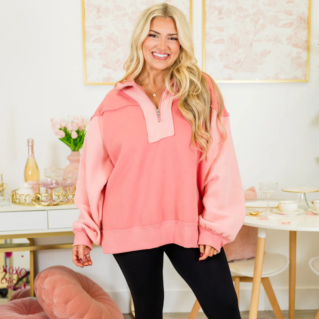 All We Want Pullover, Salmon - Giverhouse