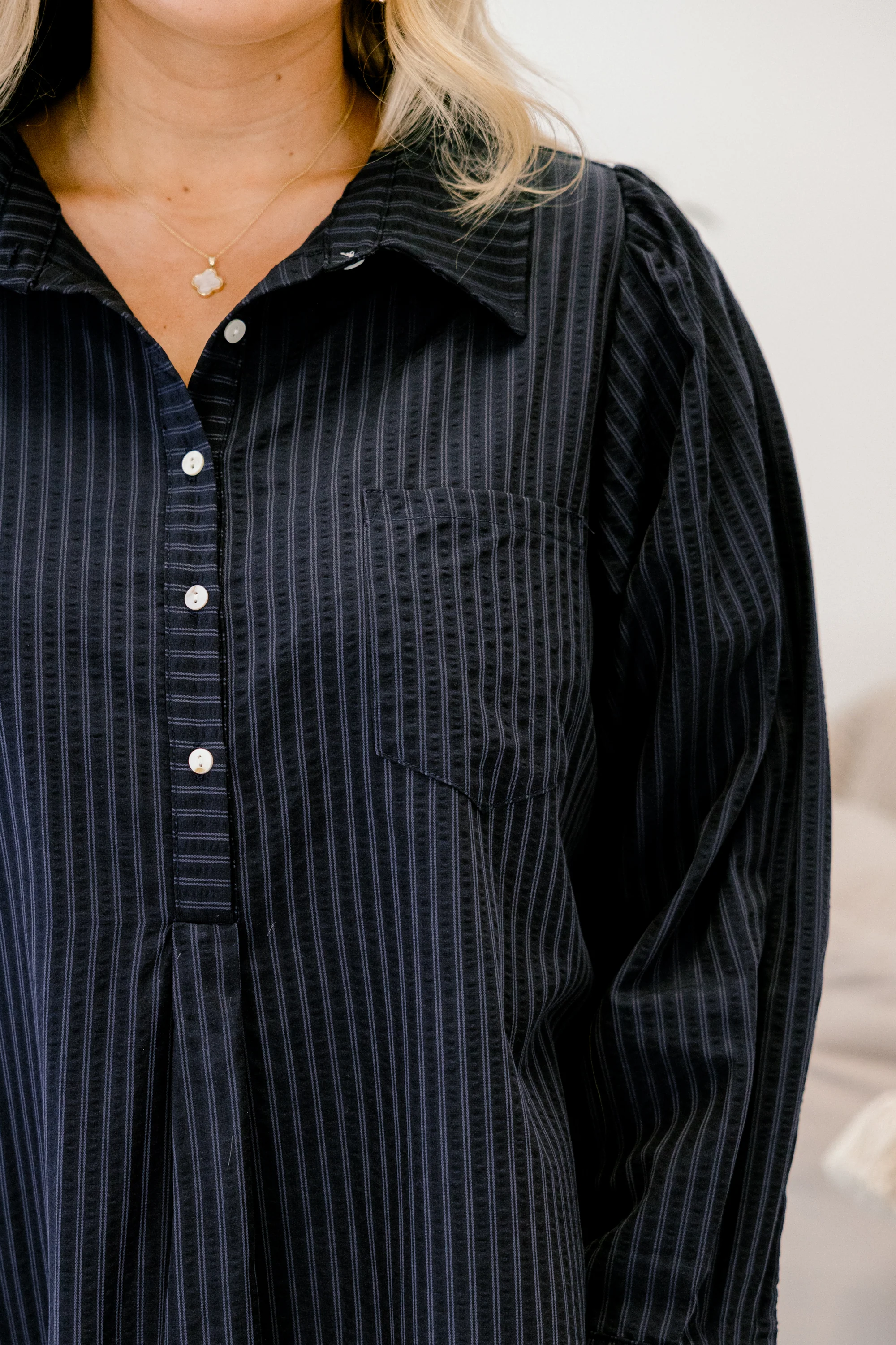 Days Like Today Dress, Navy Stripe - Giverhouse