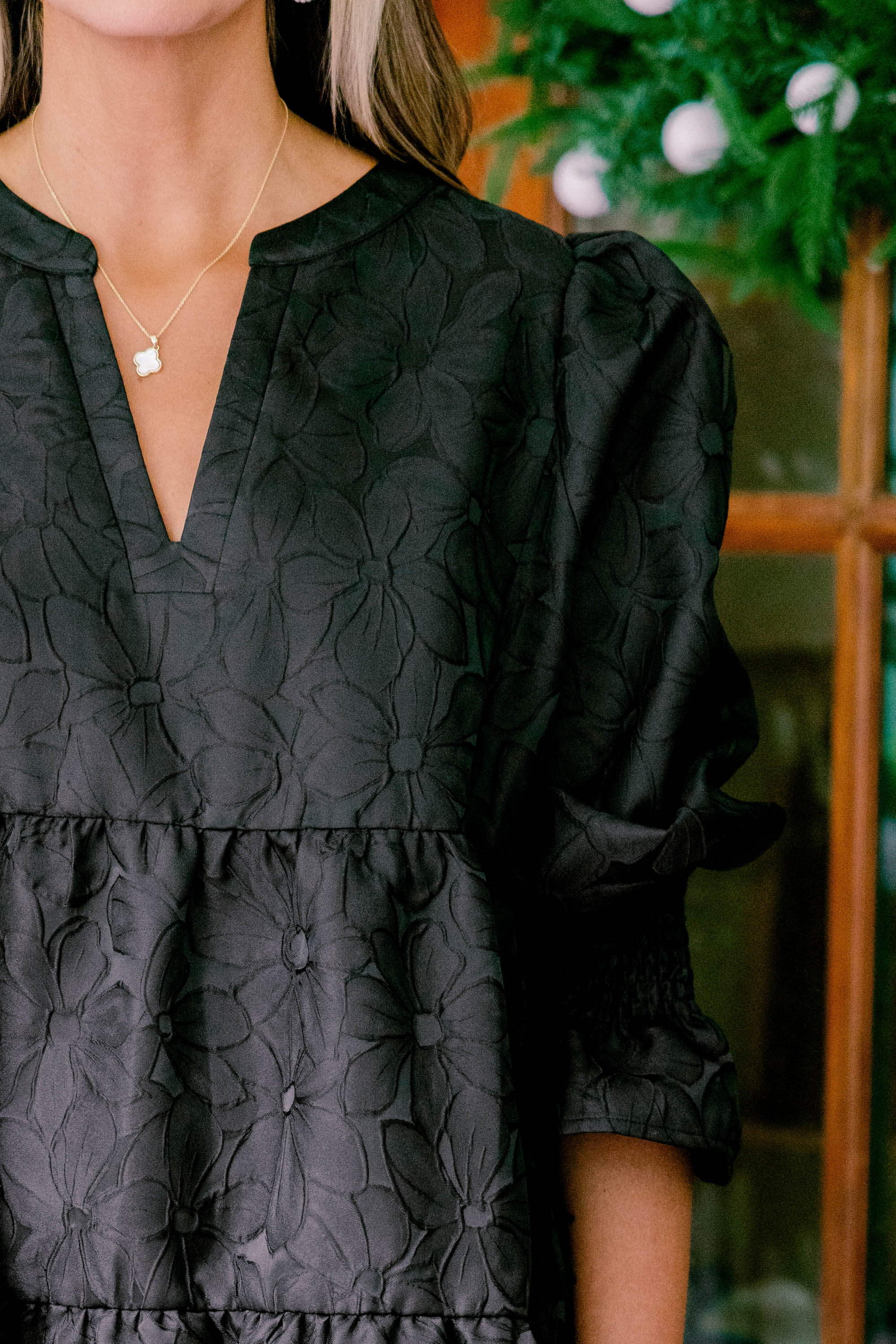 What You Know Dress, Black Damask - Giverhouse