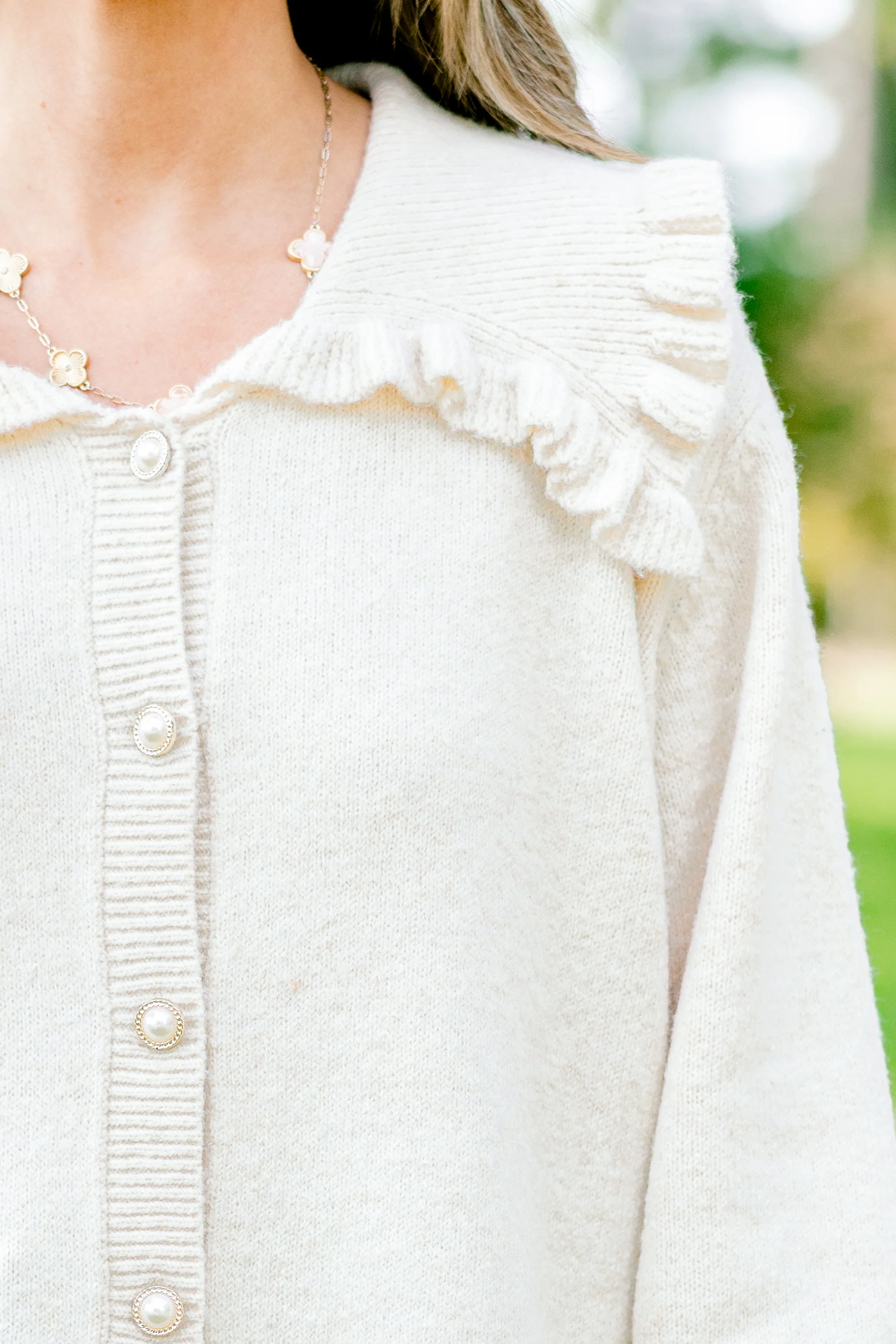 Perfectly Peaceful Cardigan, Oatmeal - Giverhouse