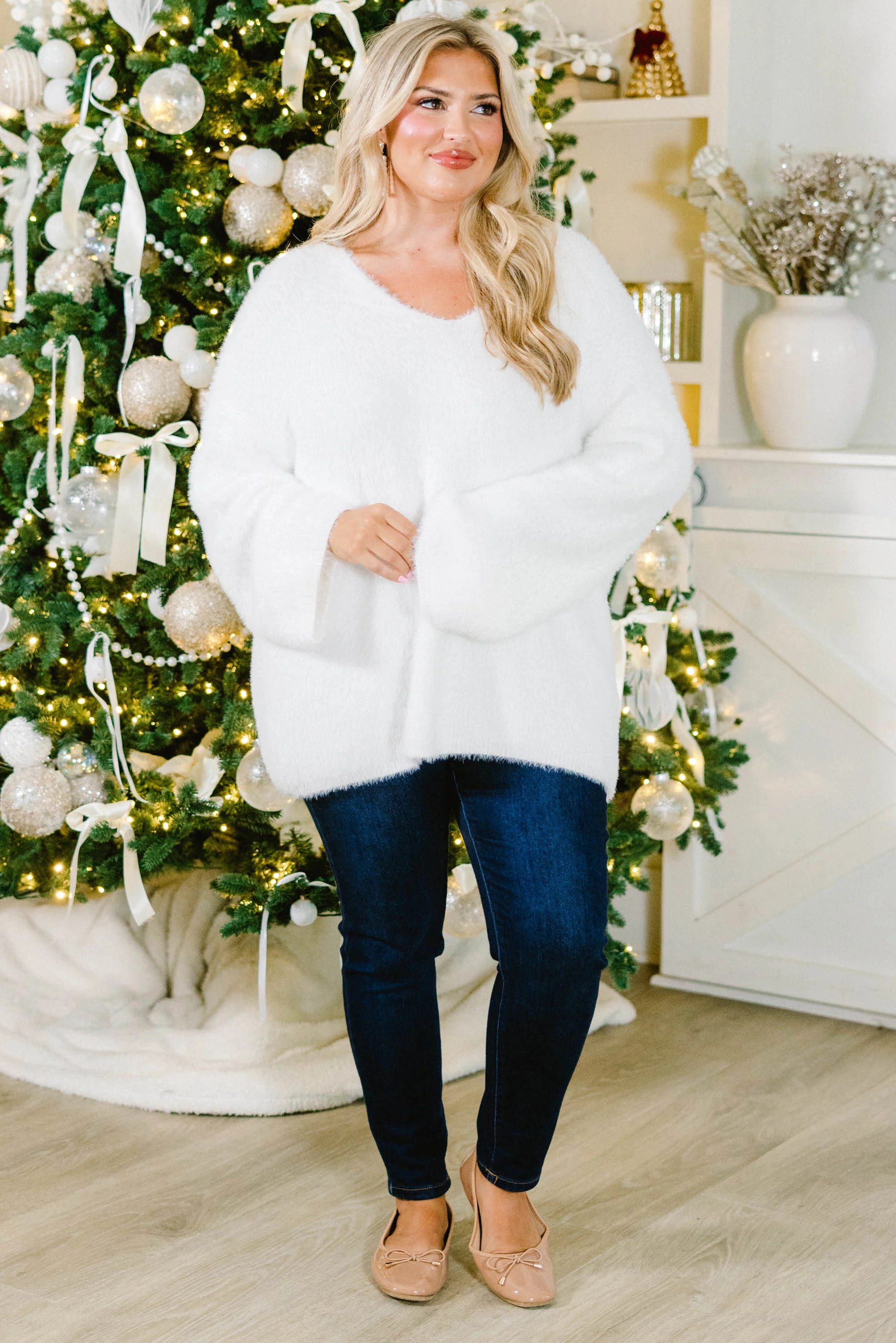 Your Touch Is Enough Sweater, White - Giverhouse